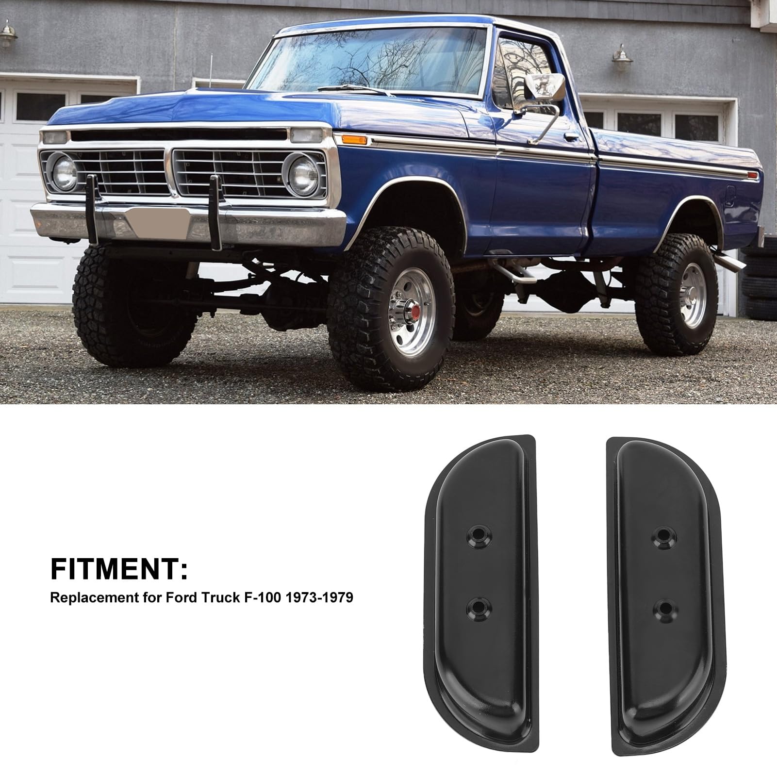 Door Panel Arm Rest Cups,1Pair Door Panel Arm Rest Cups Metal Cup Holder Replacement For Ford Truck F-100 1973 To 1979 Black