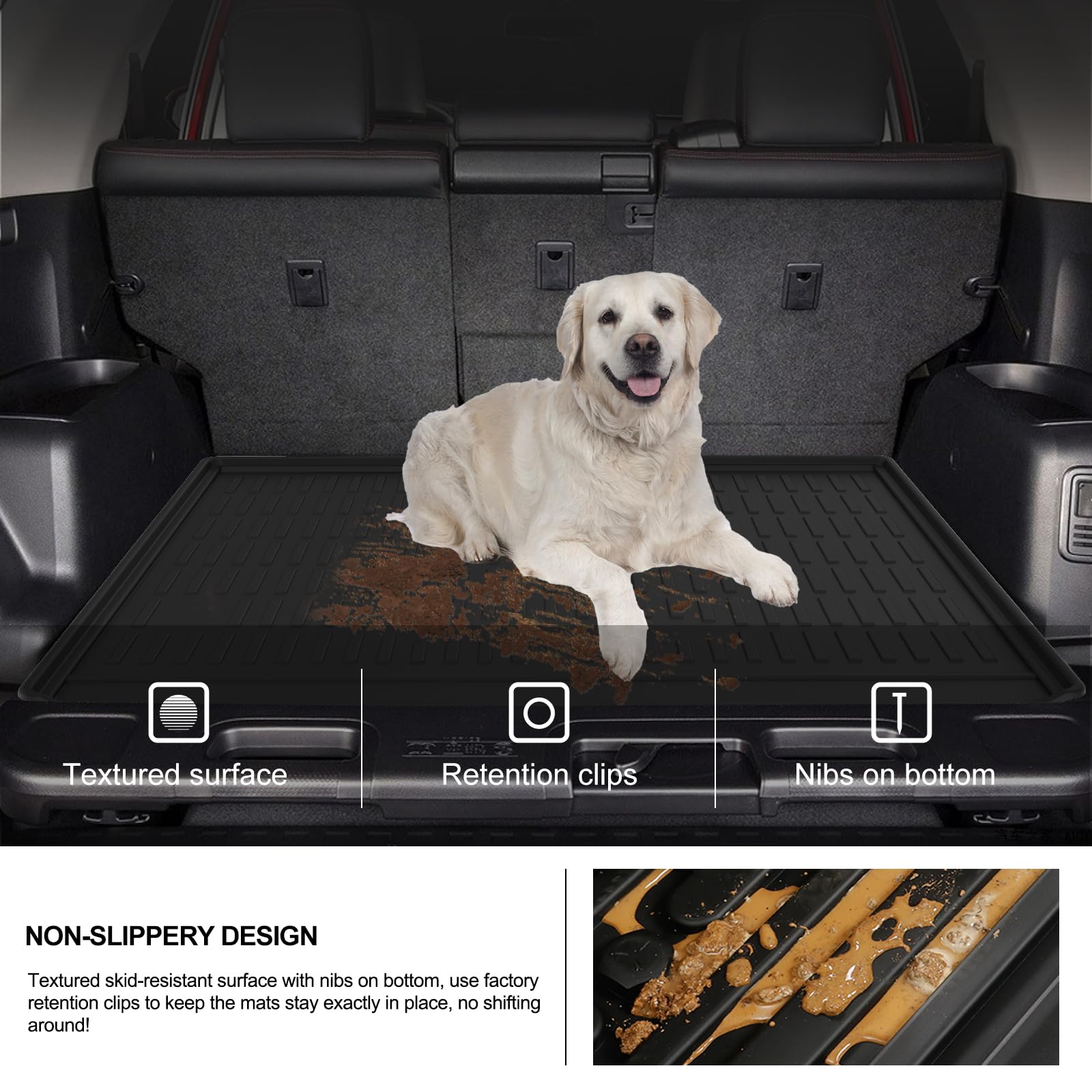 Kiwi Master Cargo Trunk Mat For 2010-2024 Toyota 4Runner Oem Replacement Pt218-89112 All Weather Rear Tray Trunk Liner Tpe Slush
