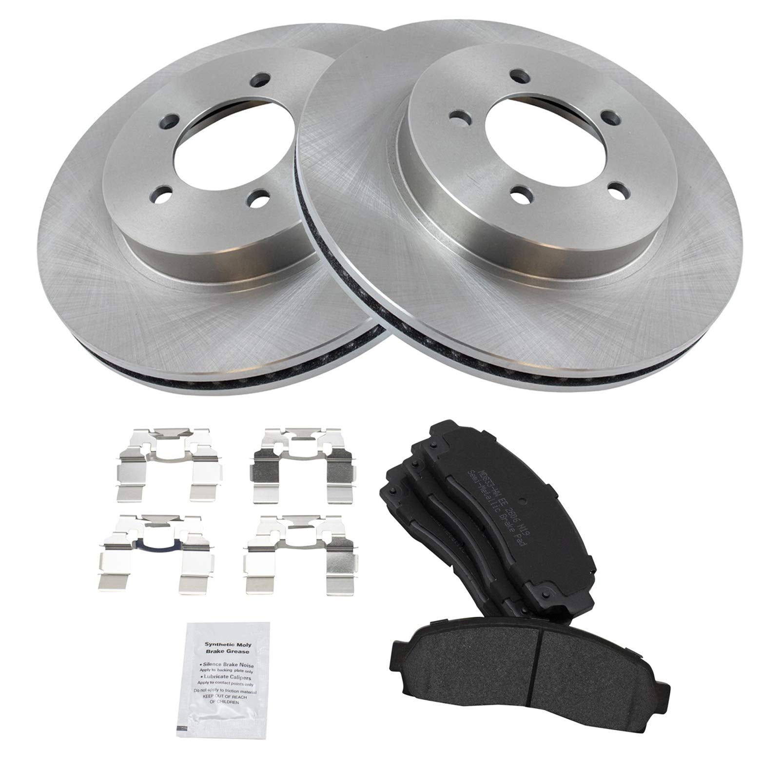 Trq Front Brake Pad & Rotor Kit Brake Pads Brake Rotor Semi-Metallic Compatible With 2002-2005 Ford Explorer Mercury Mountaineer