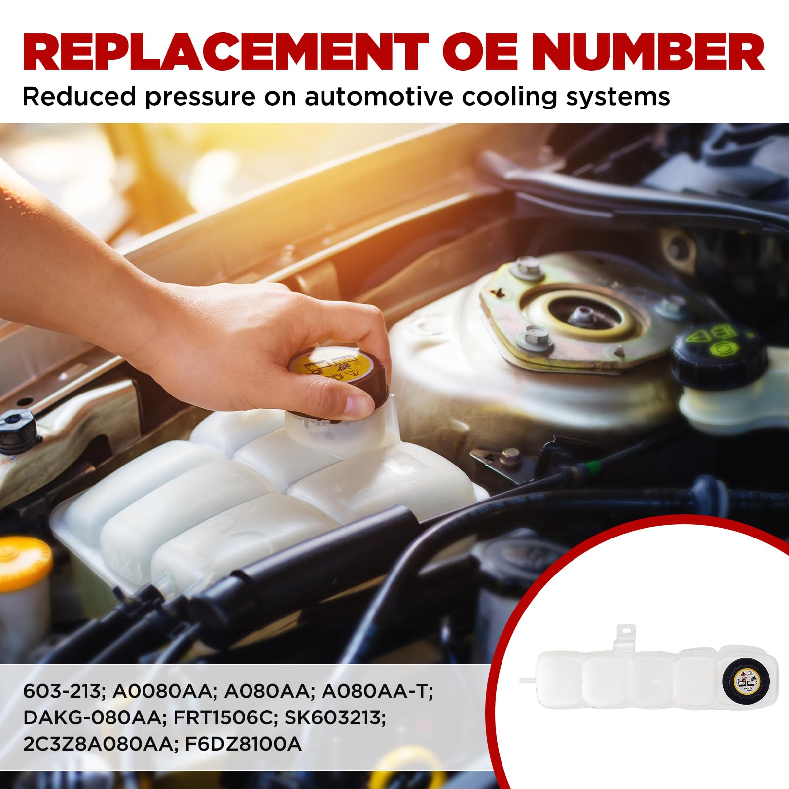 Bdfhyk Engine Coolant Expansion Reservoir Overflow Tank Compatible With Ford Excursion F-250 F-350 F-450 F-550 Super Duty Replac