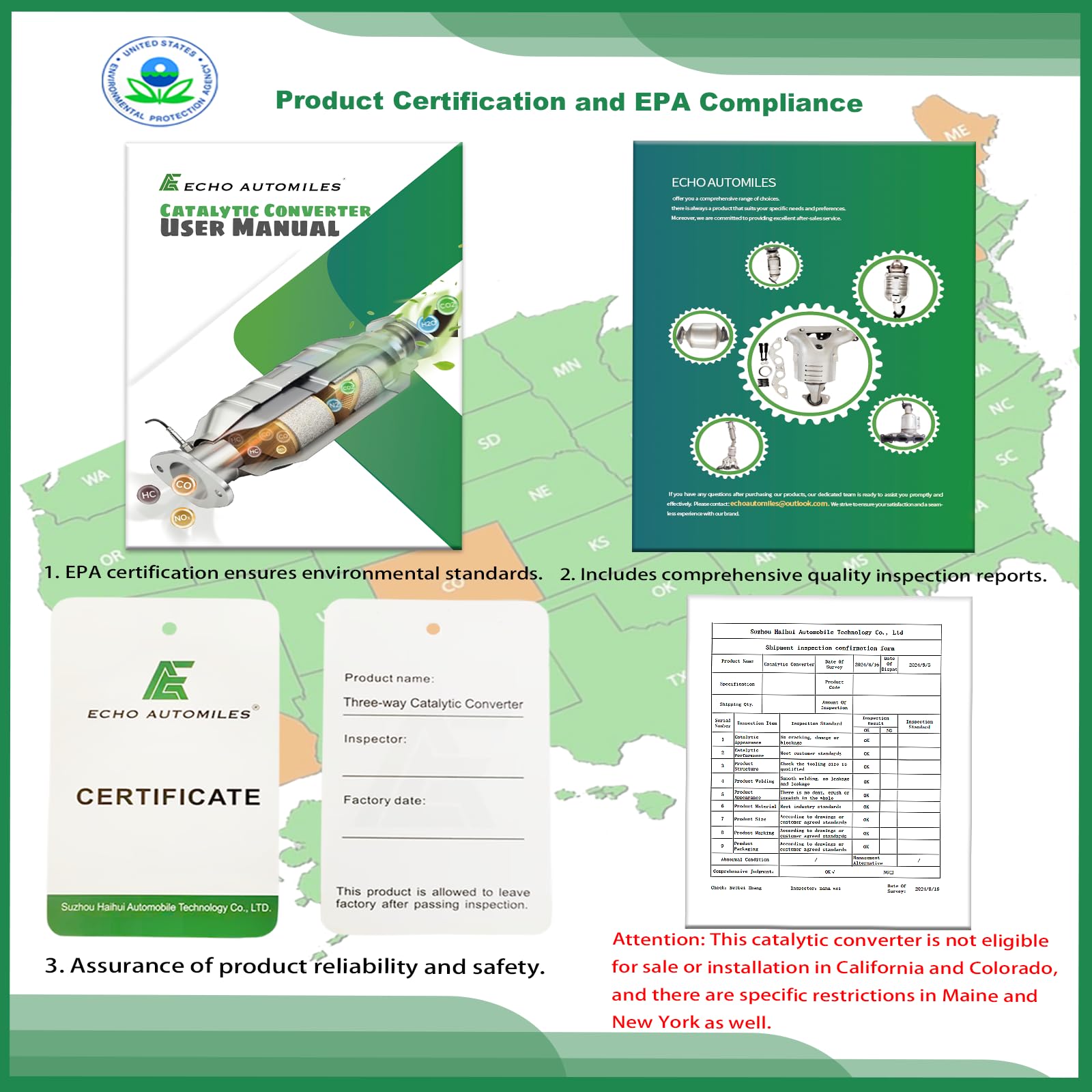 ECHO AUTOMILES Catalytic Converter Compatible with 2010-2011 Toyota Camry L4 2.5L Catalytic Convertor EPA Compliant