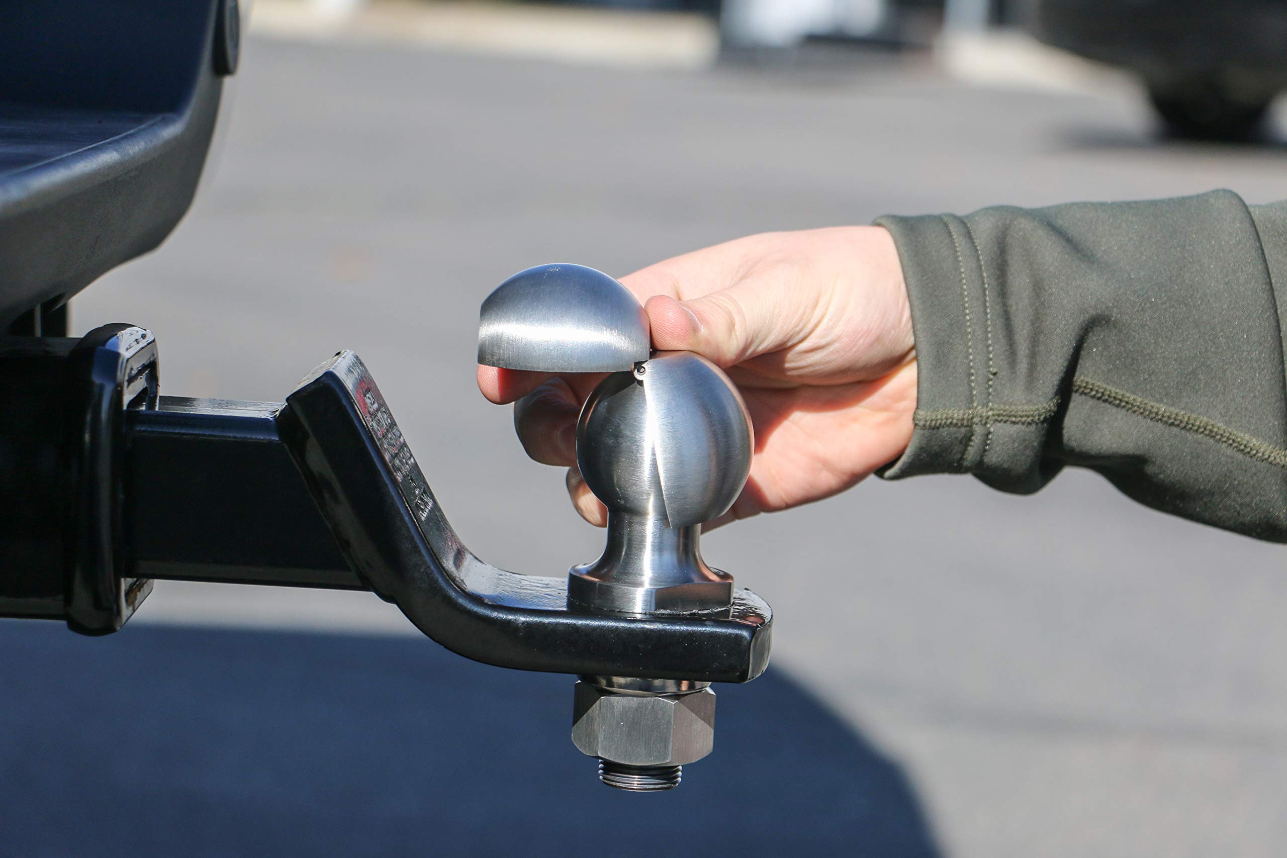 Weigh Safe Clamshell - Stainless Steel Tow Ball Adapter - Converts 2'' Tow Ball to 2-5/16'' - Universal Fit - Premium Hitch Acce