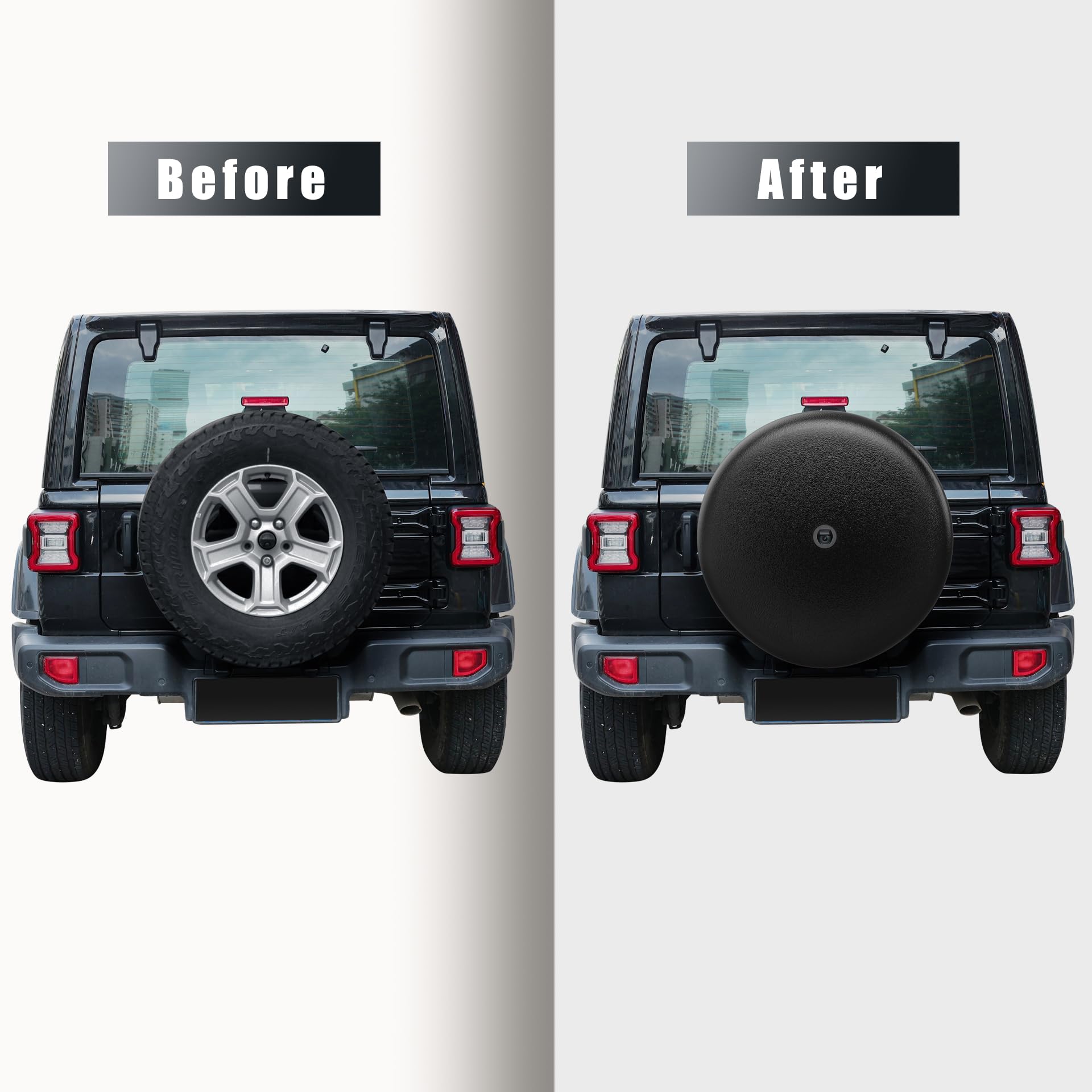 Moonet Tire Cover With Camera Hole, For Jeep Wrangler Jl With Back-Up Camera, Sport & Sahara (2018-2025), Fits 245/75R17, 255/75