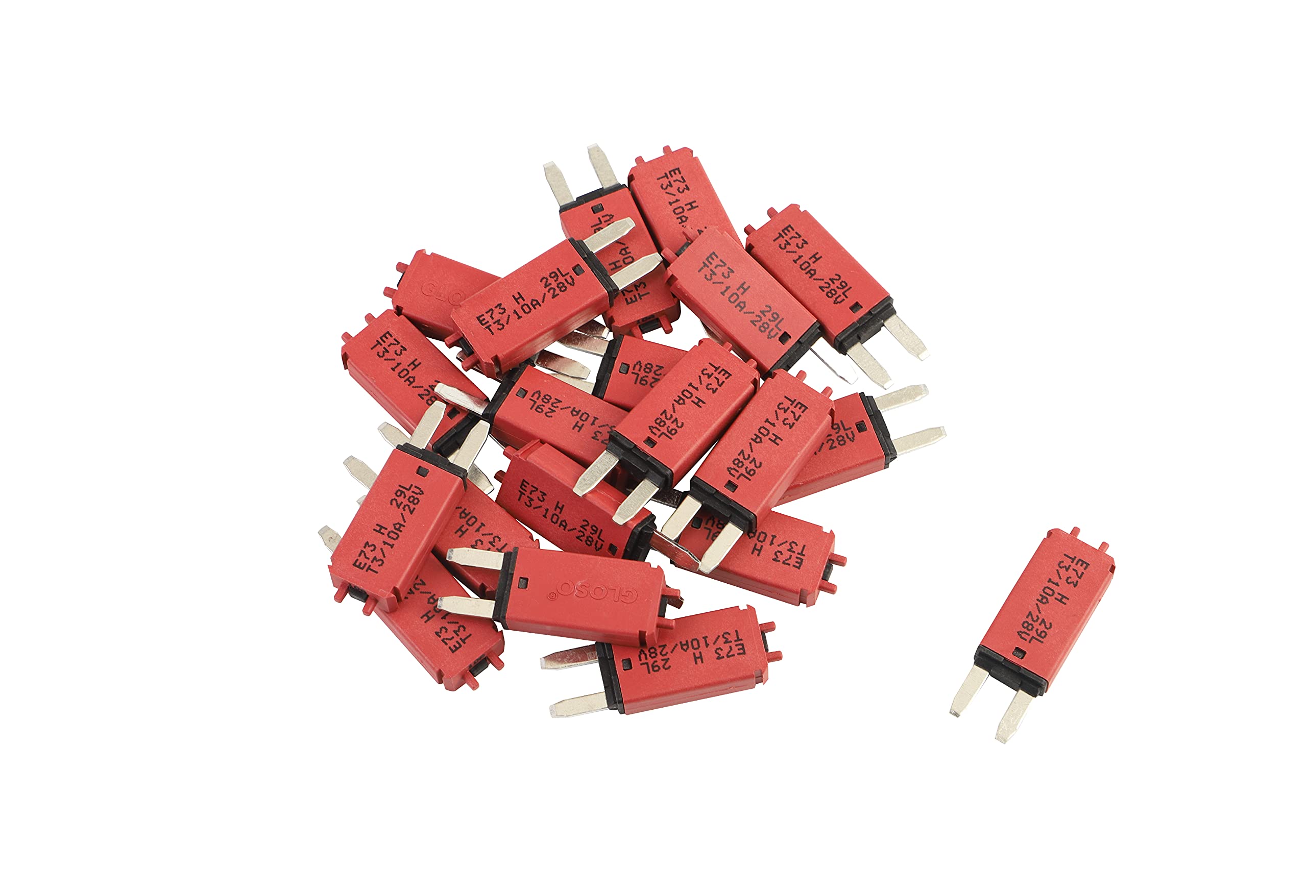 GLOSO Circuit Breakers E73 Mini ATM 10 Amp Manual Reset (T3) - 25 Pack (10A)