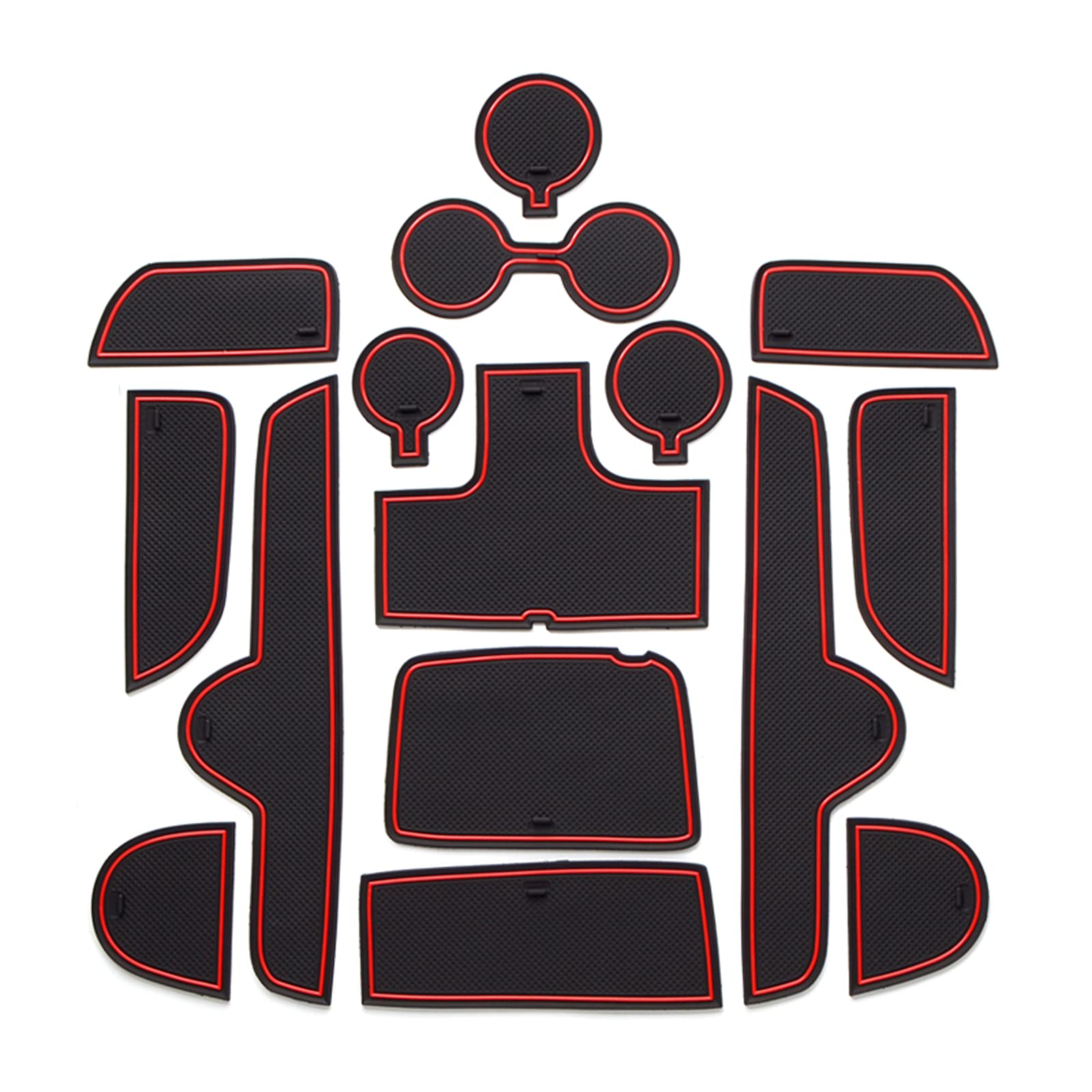 Smabee Car Anti-Slip Gate Slot Cup Mat For Kia Forte K3 Gt 2019-2020 Cup Holders Non-Slip Mats Car Styling Accessories Non-Slip Pad (Red)