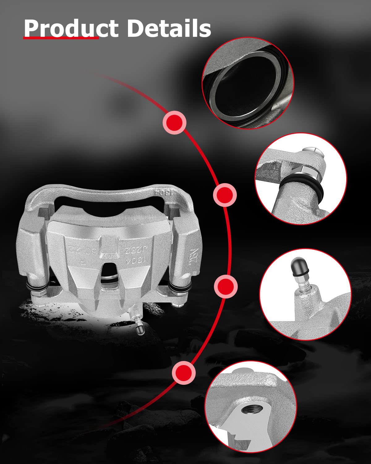 cciyu 19B3435 Front Right Brake Caliper With Bracket For Pontiac For Vibe 2009-2010,For Scion For xD 2008-2014,For Toyota For Co