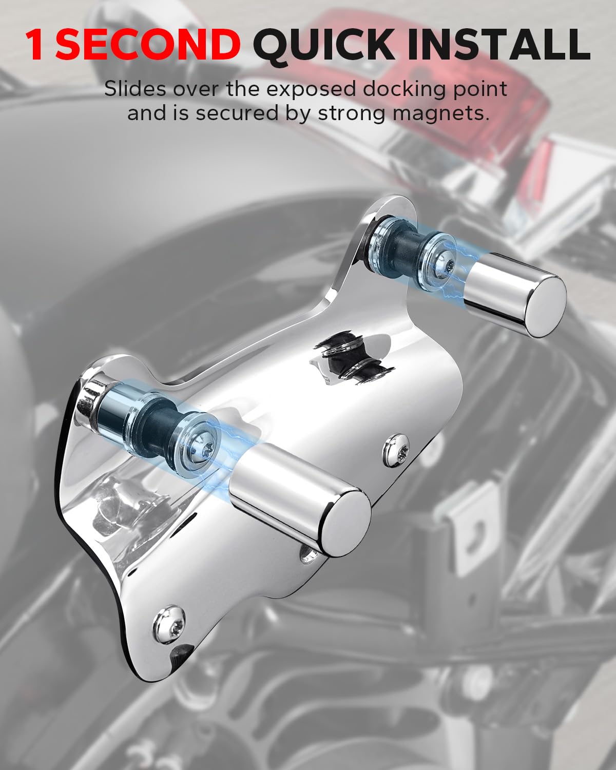 Amazicha Chrome Docking Hardware Covers Kit 4 PCS Compatible for Harley Davidson Touring Street Glide, Electra Glide, Road Glide