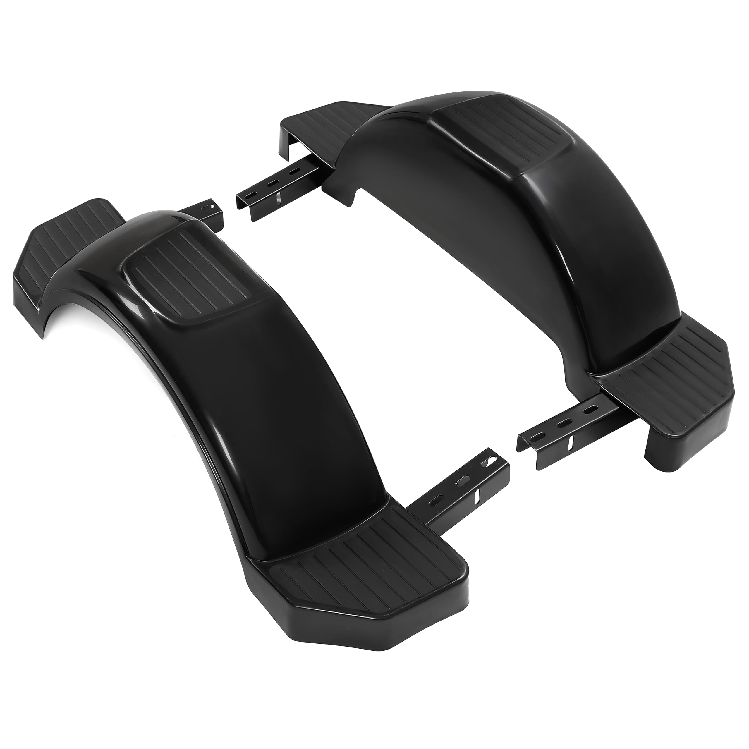 HECASA Black Pair of Single Axle Trailer Fenders Fits 13 Wheels Tire Skirt Boat - 39.7 long x 8.8 wide x 11.4 tall
