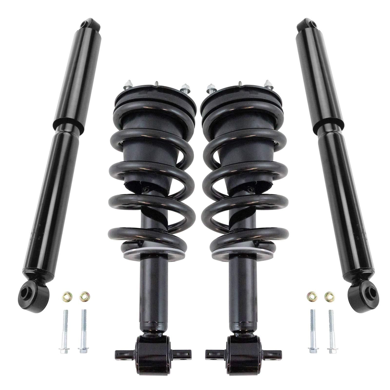 Trq Front Complete Loaded Strut & Spring & Rear Shock Absorber Assembly 4 Piece Kit Set For 2014-2017 Chevy Silverado / 2014-201