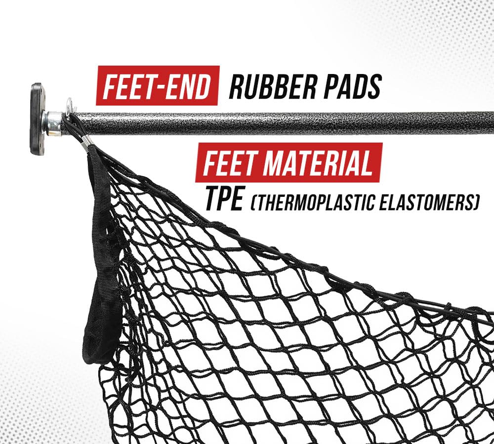 Mytee Products 4 Pack 40''-70'' Ratcheting Cargo Bar For Pickup Truck Bed With 60   X24    Storage Net - Adjustable Load Lock Ba