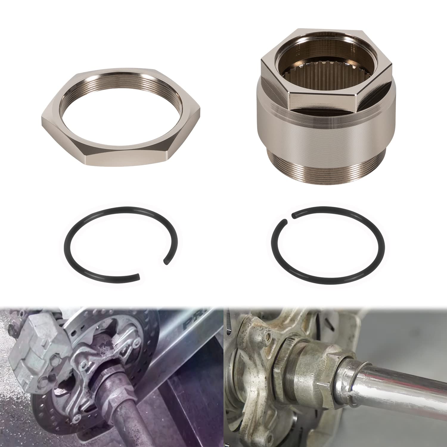 Rear Axle Nut Clip Bolt Jam Sleeve Fits for Honda TRX300EX TRX400EX TRX250X TRX300X TRX400X TRX450R TRX450ER ATC250R ATC350X Spo