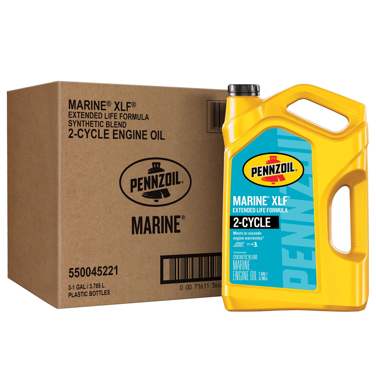 Pennzoil 550045221 Marine Xlf Engine Oil, 1 Gallon - Pack Of 2