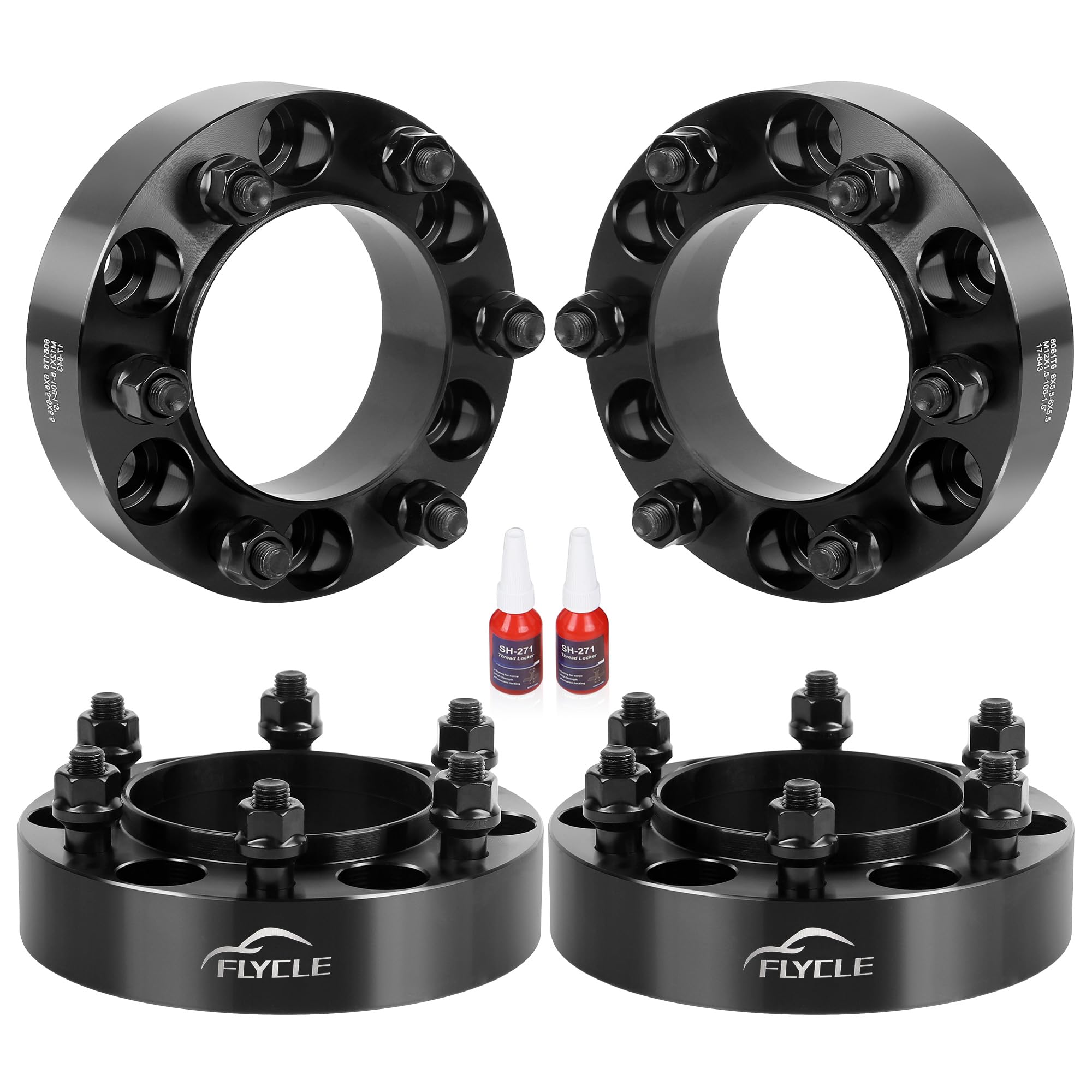 6X5.5 Hubcentric Wheel Spacers For 1995-2023 Tacoma 1989-2023 4Runner With Et Lug Nuts, 1.5 Inch 6X139.7 Forged Spacer With 12X1