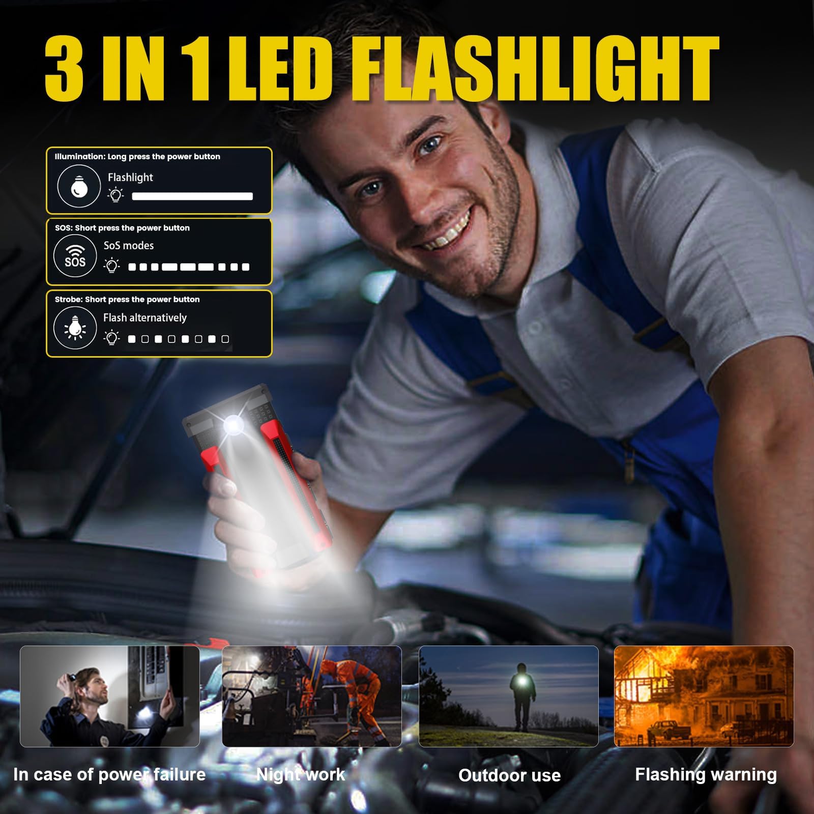 Scatach 002 4000A Car Battery Jump Starter,12V Jump Starter Battery Pack (Up To 10.0L Gasoline And 8.0L Diesel Engine), Portable