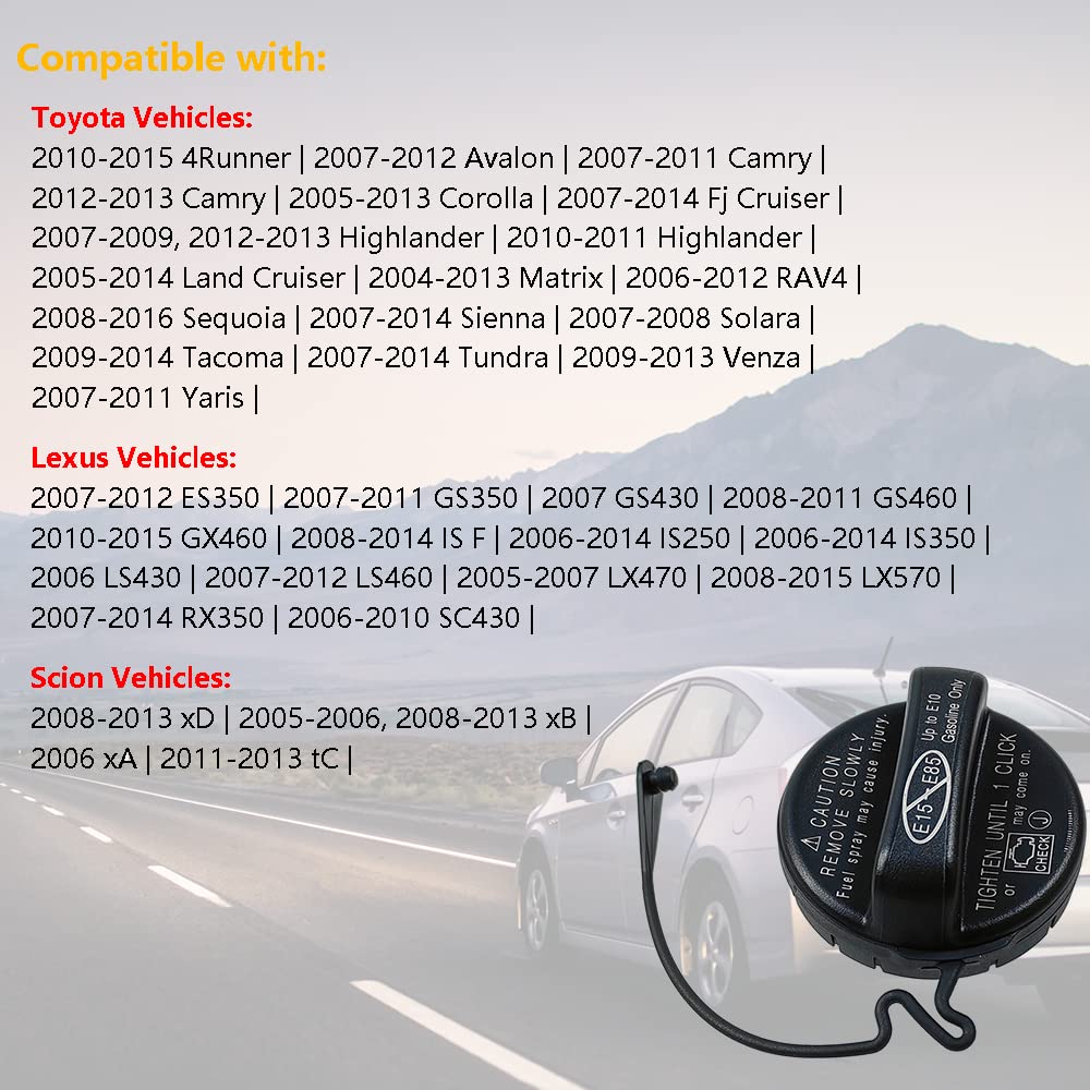 Fuel Tank Cap Gas Cap | Fit For Toyota 4Runner Camry Corolla Fj Cruiser Highlander Land Cruiser Rav4 Sequoia Sienna Tacoma Tundr