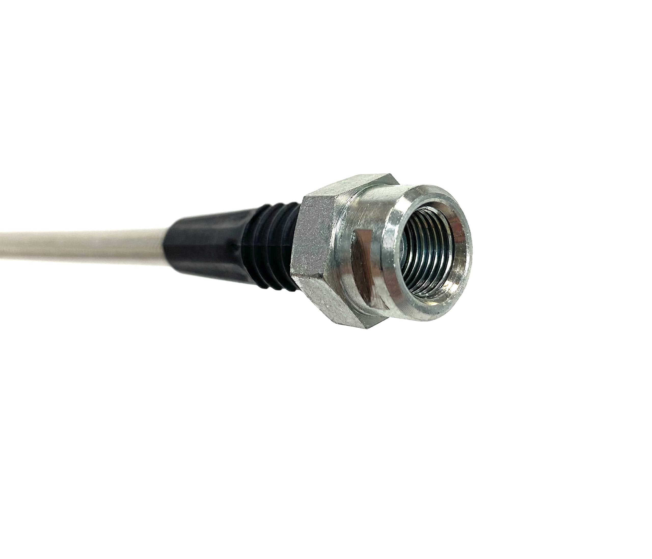 The Stop Shop Universal Rear Braided Ss Brake Hose, 14 Inches Long With Mouting Block