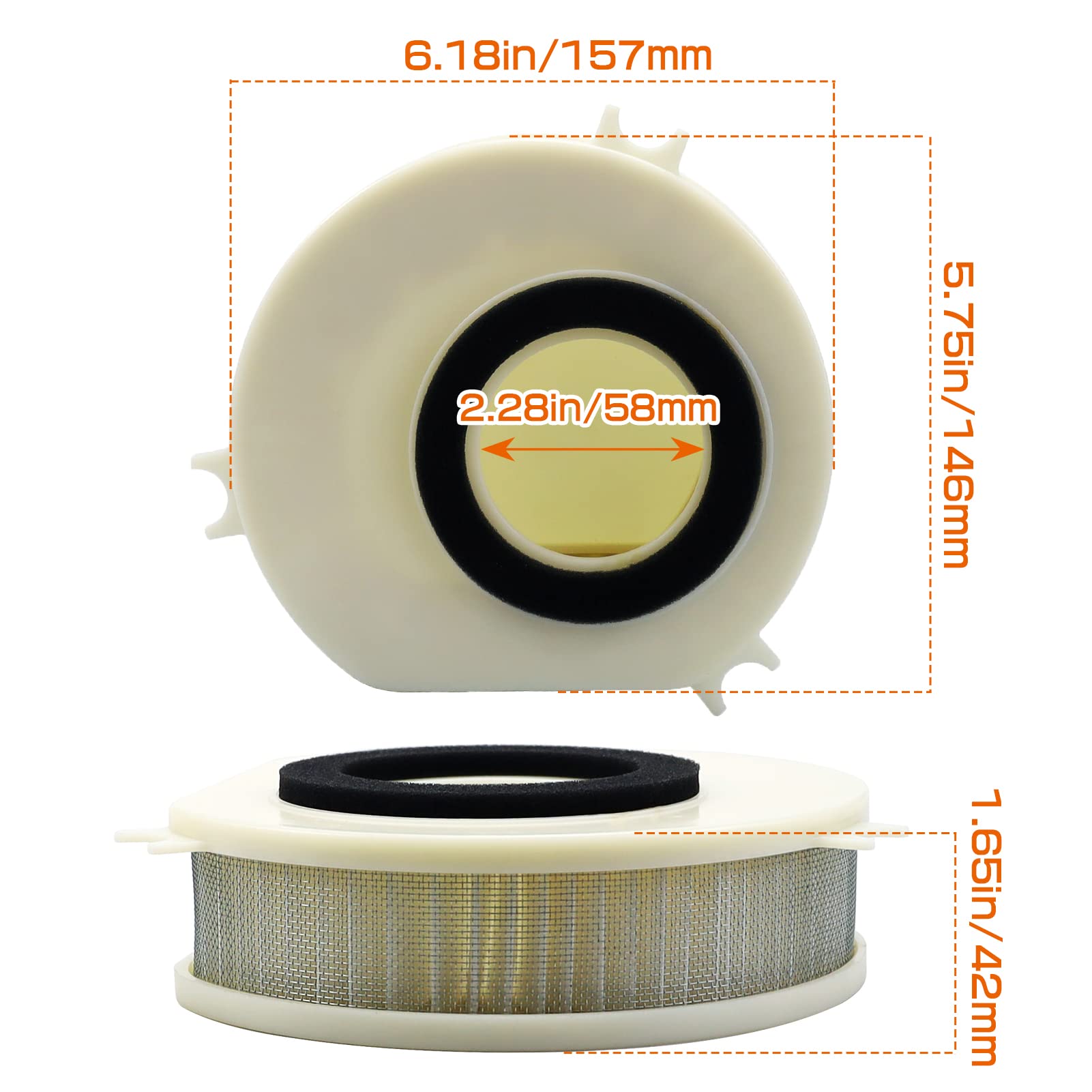 Air Filter 5El-14451-00 Hfa4913 Replacement For Yamaha V Star 1100 Xvs1100 Xvs1100A Xvs1100At Xvs1100Aw 2000-2009