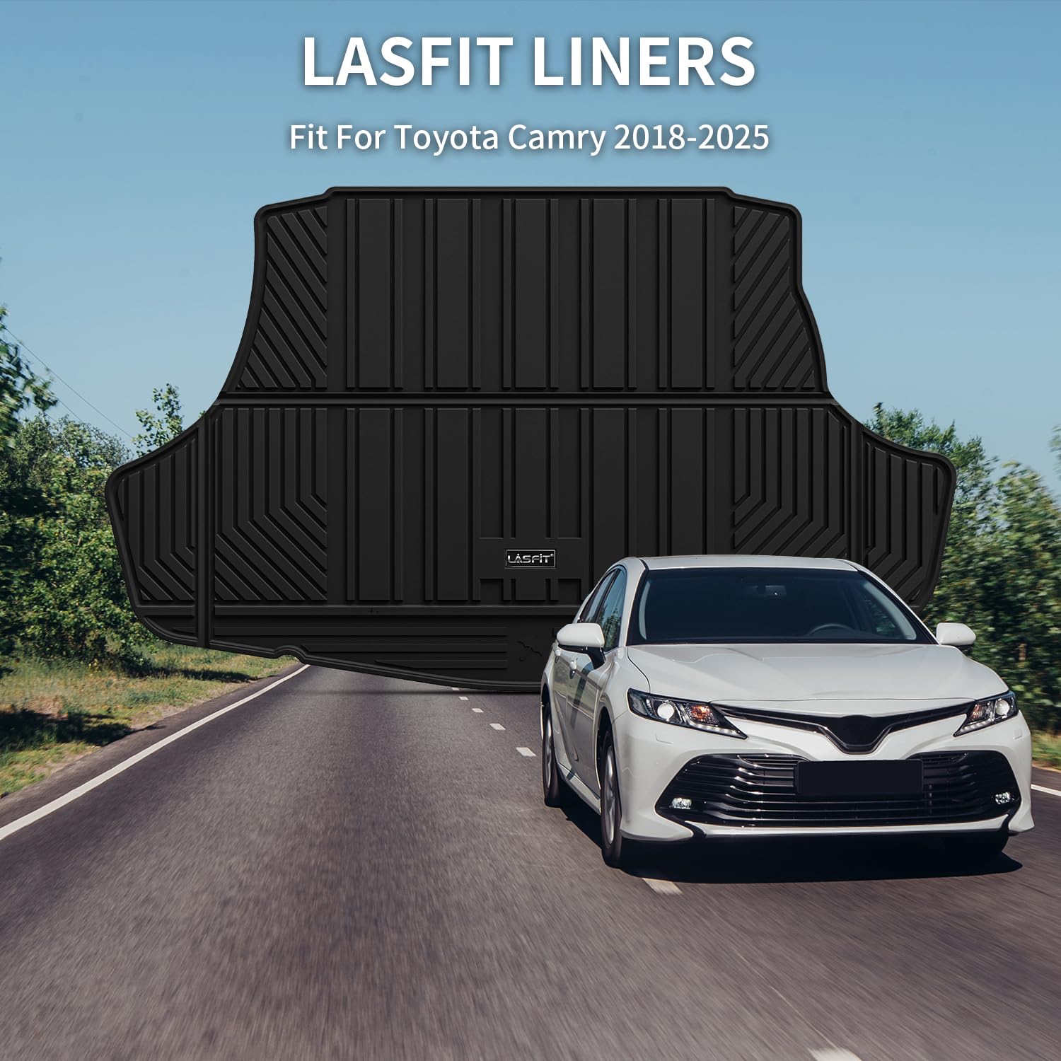 Lasfit Trunk Mat For Toyota Camry 2025 2024 2023 2022 2021 2020 2019 2018 Hybrid/L/Le/Se/Trd/Xle/Xse & For Toyota Avalon 2019-20