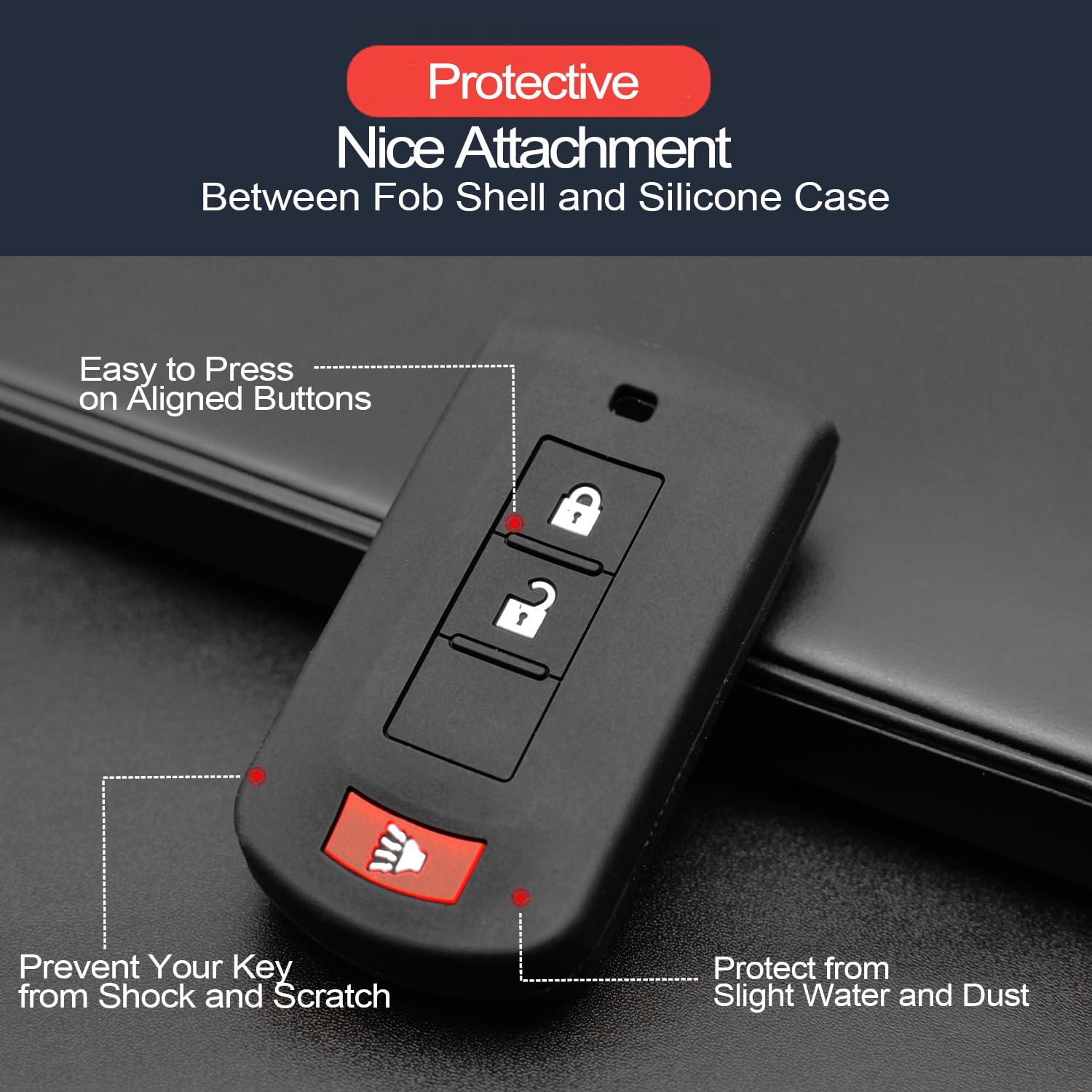 Infipar 2Pcs Compatible With Mitsubishi Eclipse Cross Lancer Mirage Montero Outlander Montero Sport Outlander Sport Smart 3 Butt