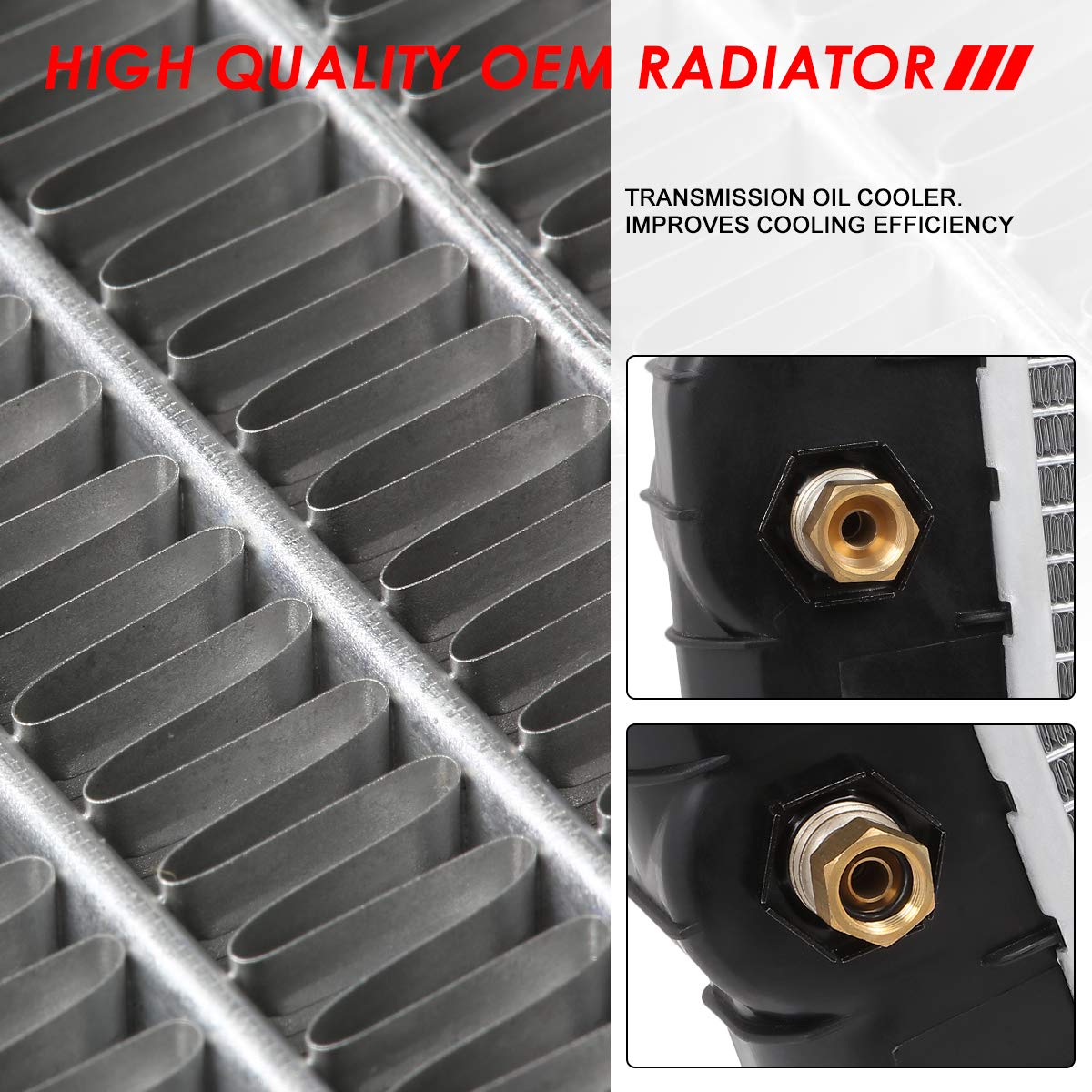 Auto Dynasty Radiator Compatible With 89-96 Chevy Corvette 5.7L V8 At Mt, Dpi 1052 Factory Style 1-Row Cooling Radiator, Aluminu