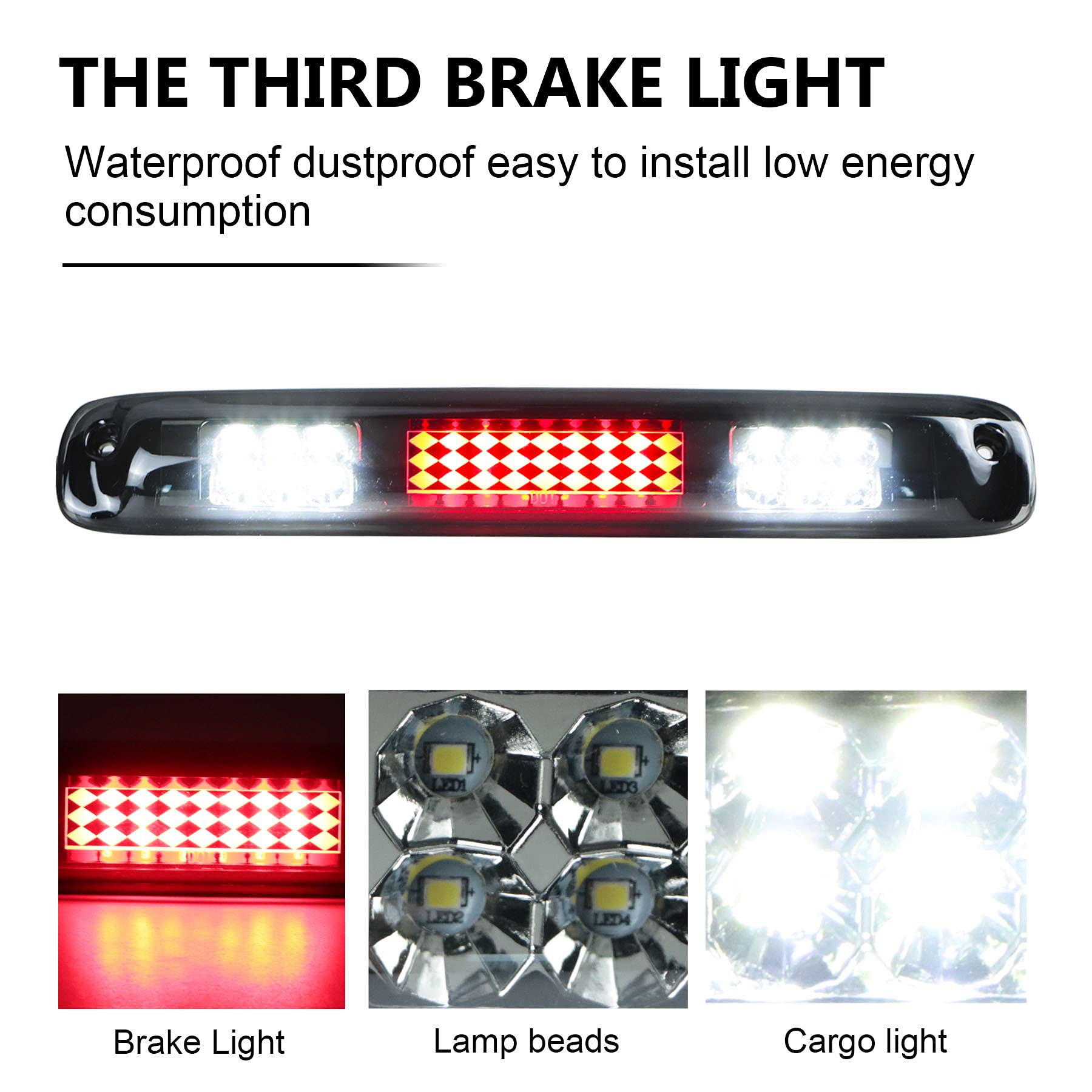 Tresound Led Third 3Rd Brake Light For 1999-2007 Chevy Silverado Gmc Sierra 1500 2500 3500 Hd Classic, Rear Cargo Lamp High Moun