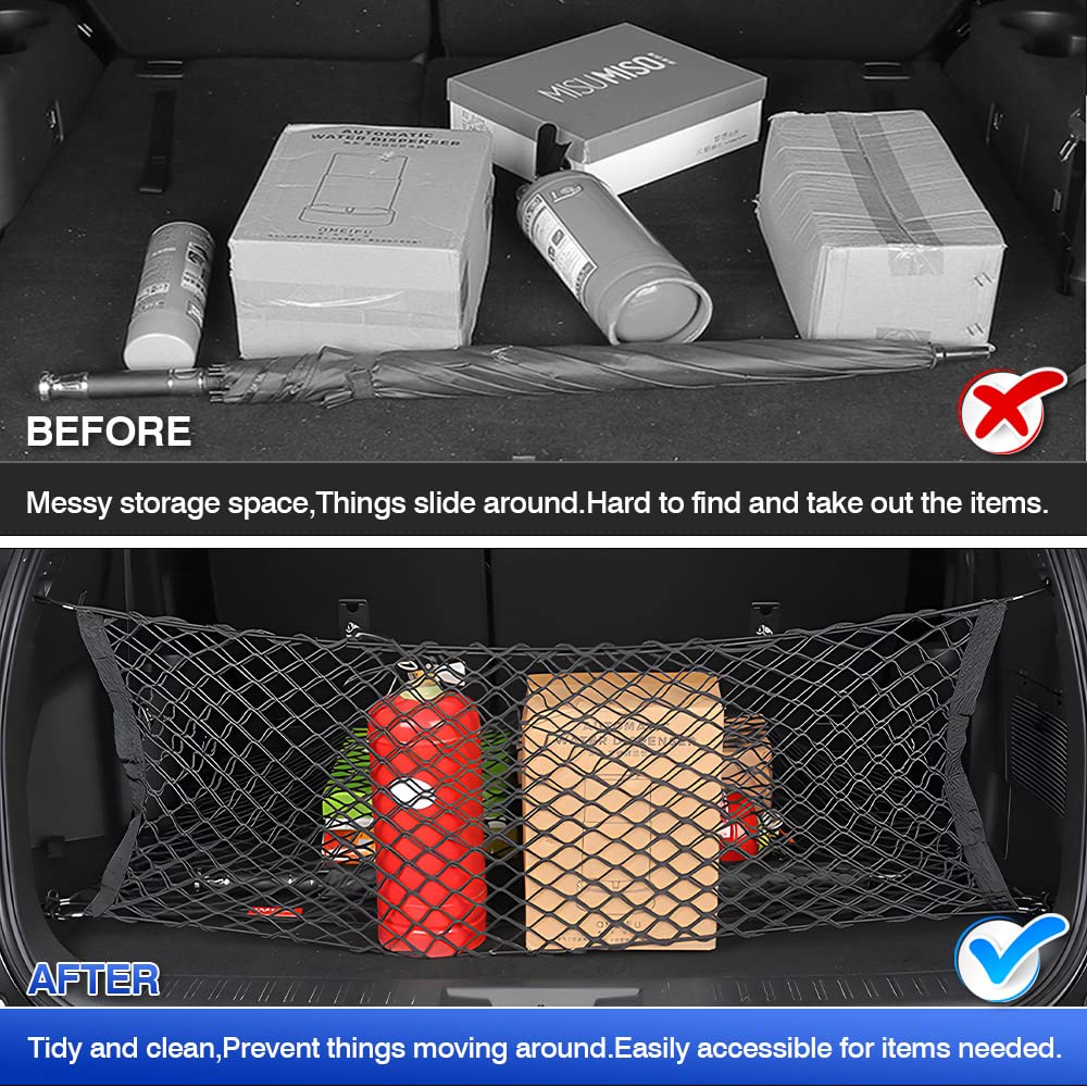 Karltys Envelope Style Cargo Net For Nissan Pathfinder 2022-2024 2025, Highly Elastic Pathfinder Rear Trunk Cargo Net, Heavy Dut