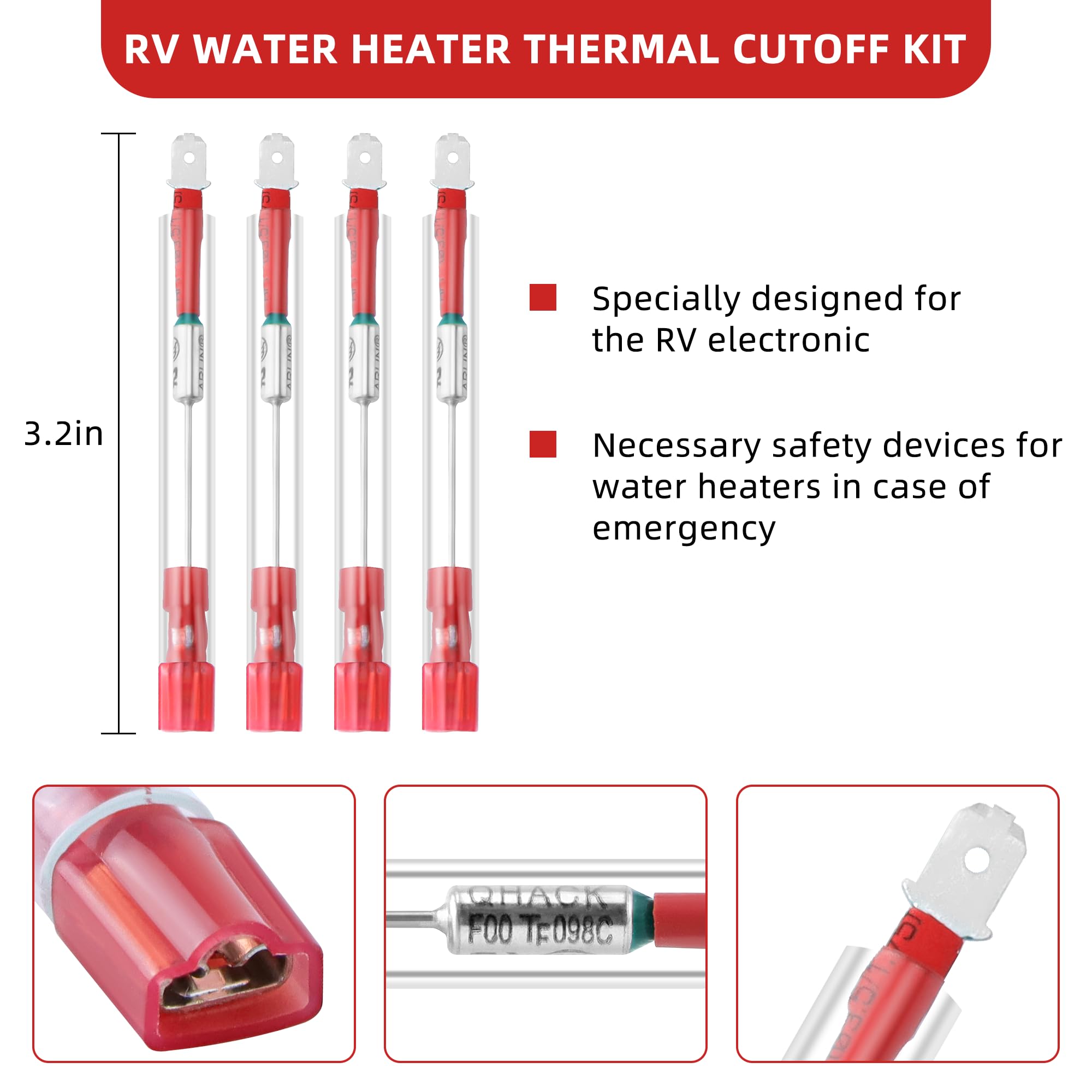 Ami Parts Rv Water Heater Thermal Cutoff Kit - Rv Atwood 93866 Water Heater Cutoff Replacement Models # Gch6-4E Gch6-6E G6A-7E G