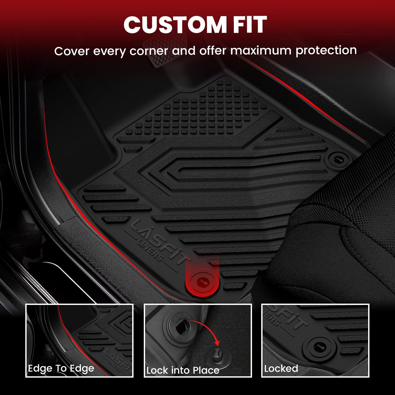 Lasfit Floor Mats & Cargo Liner For Honda Hrv 2023 2024 2025 2026 (Include Hybrid) & For Acura Adx 2025, All Weather Tpe Custom