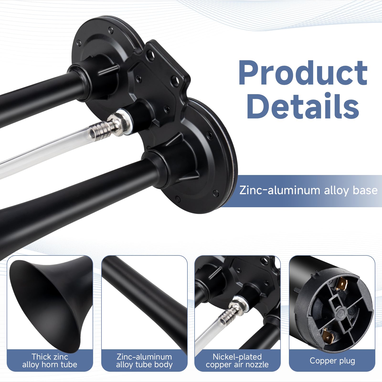 Farbin Loud Train Horn For Car 12V 150Db Super Loud Air Horn Dual Trumpet Truck Horn With Compressor And Button