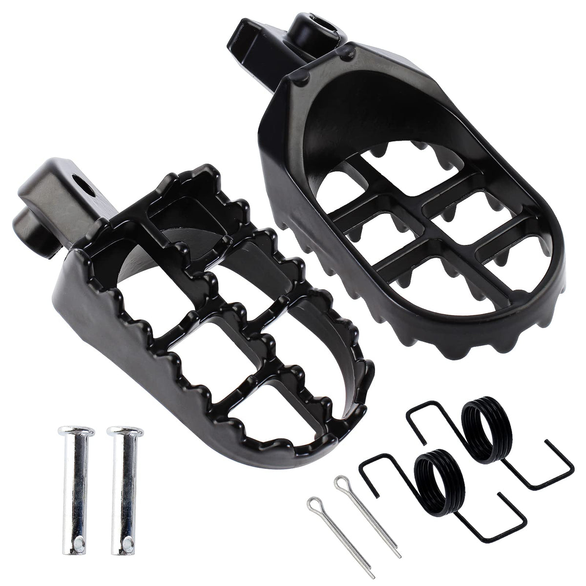 Qazaky Black Aluminium Foot Pegs Rest Footrest Footpegs Xr50 Xr50R Xr70 Xr70R Xr80R Xr100R Crf50 Crf50F Crf70 Crf70F Crf80 Crf80