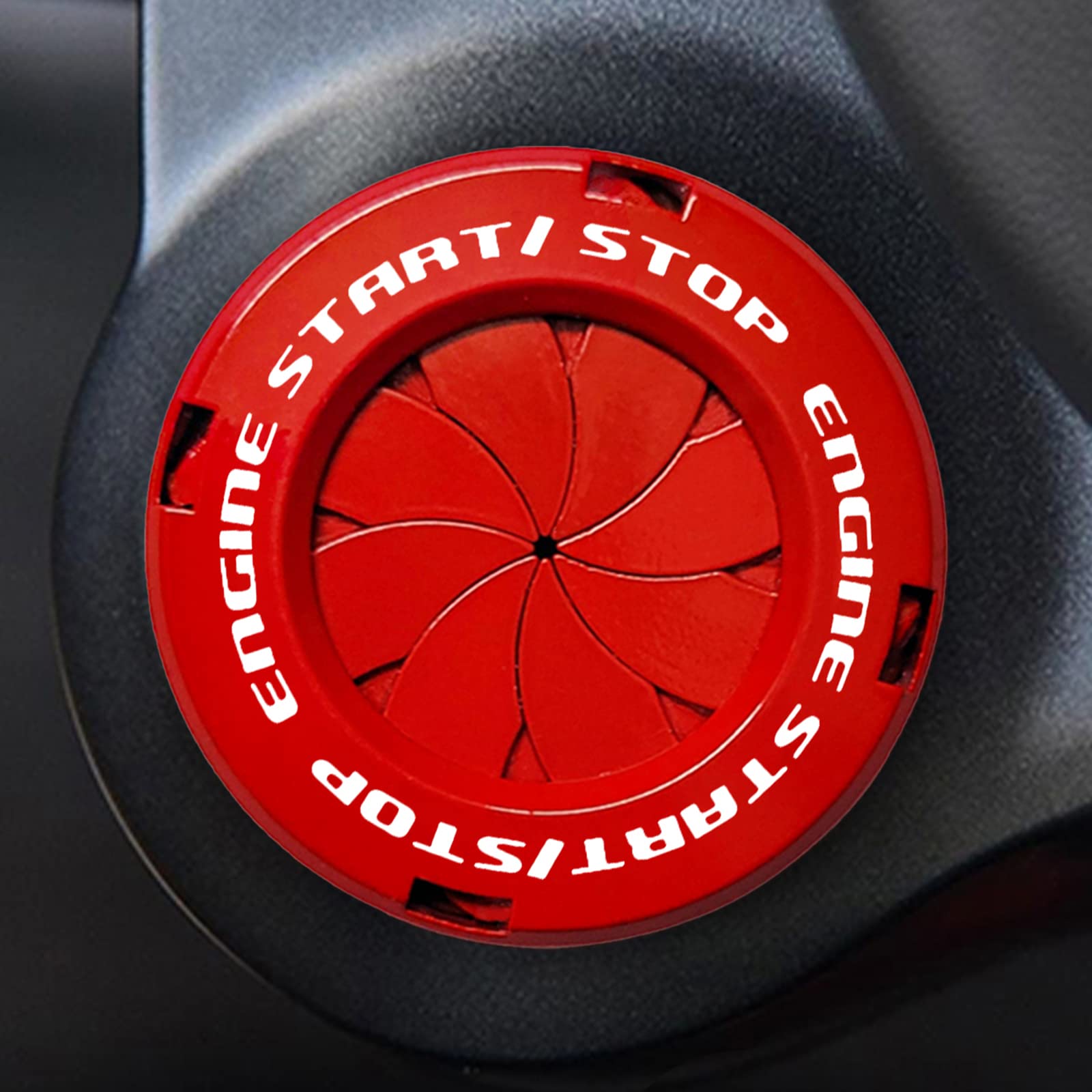 Rotary Push Start Button Cover, Car Engine Push To Start Accessories, Automotive Start Stop Button Cover, Diy Car Decoration Gift For Christmas New Years Birthday, Red