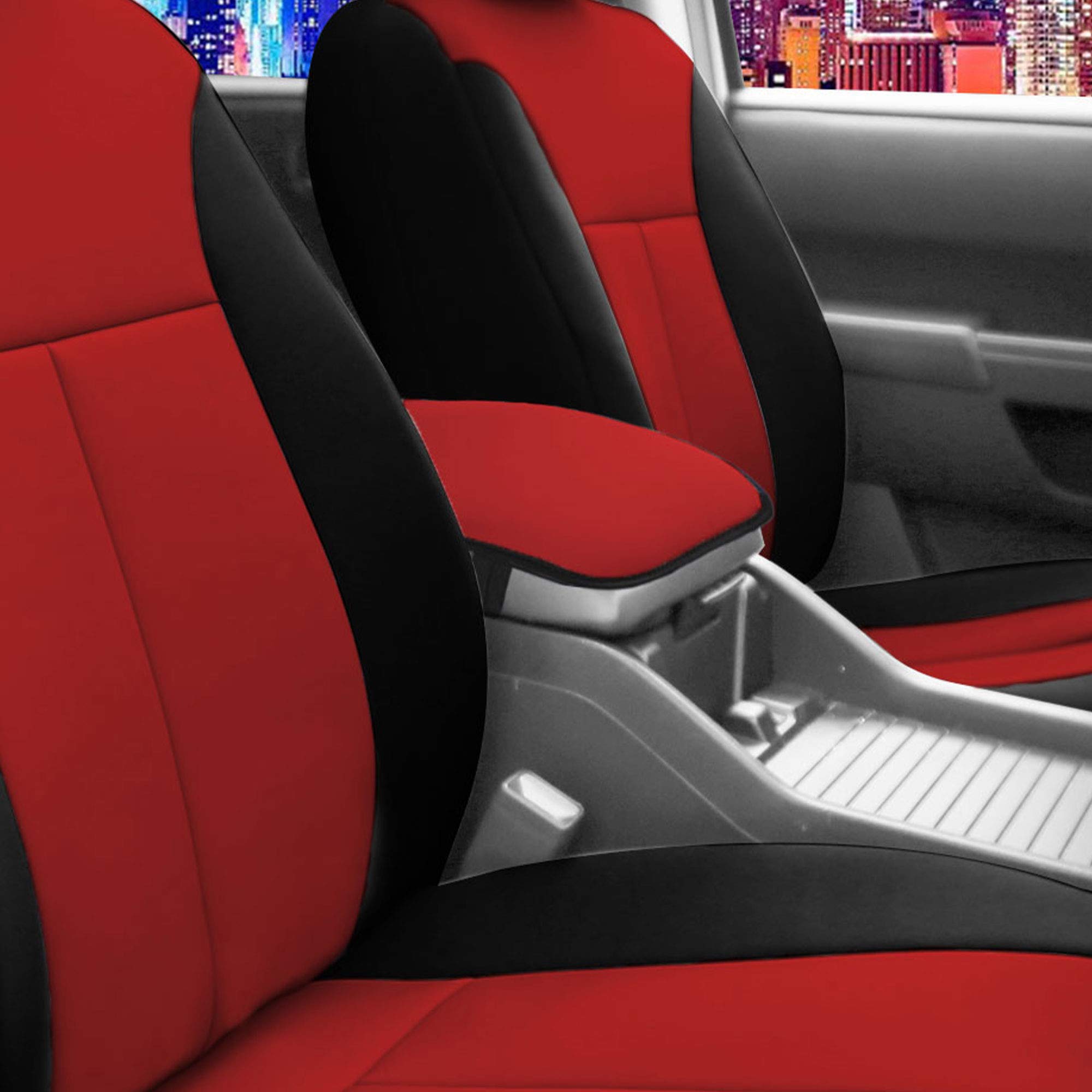 Fh Group Faux Leather Center Console Armrest Cushion, Luxury Seat Box Cover Protector Fits Most Cars, Suvs, And Trucks Red