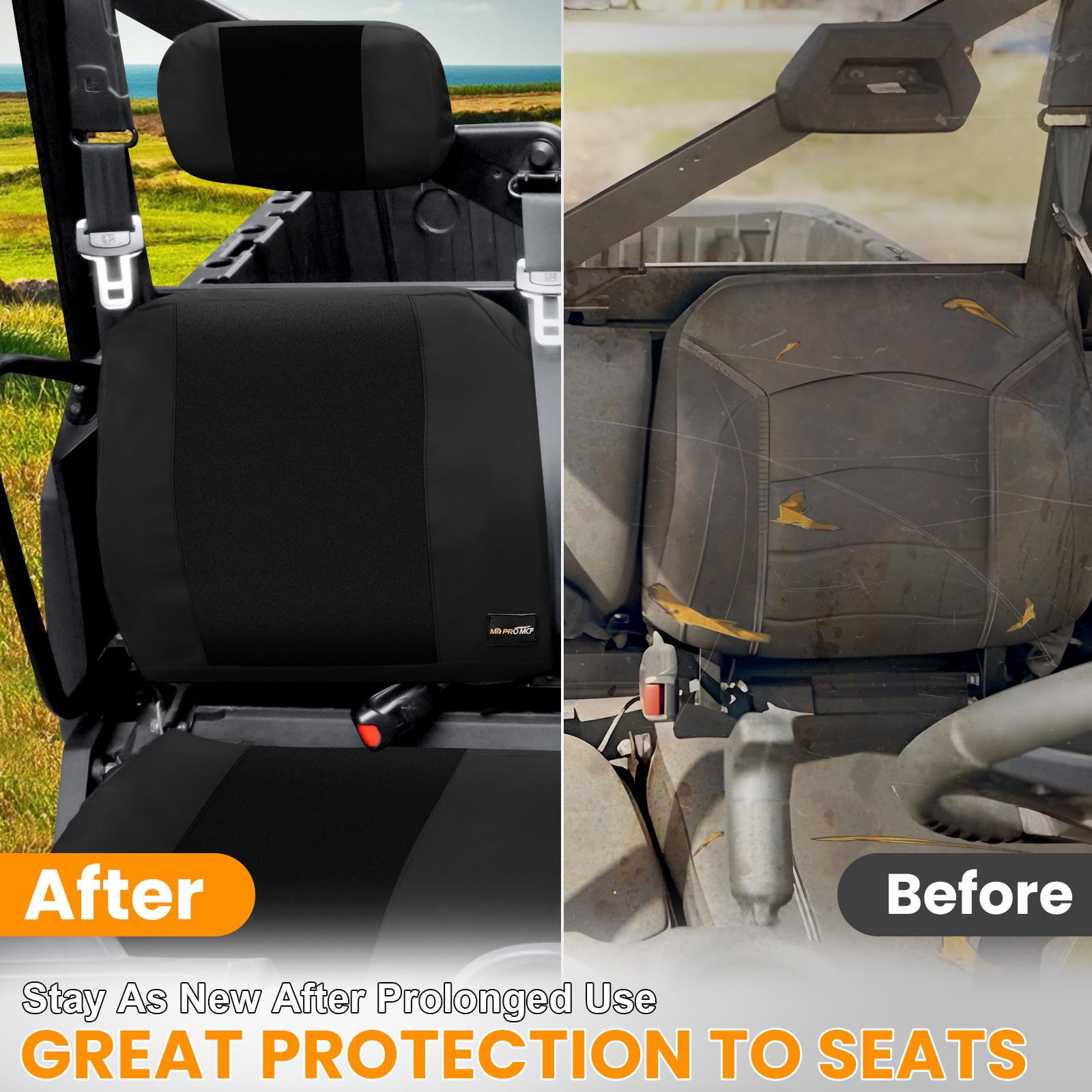 MDPROMCP Ranger XP 1000 Seat Cover, Split Back Ranger Seat Covers Compatible with 2018 2019 2020 2021 2022 2023 2024 2025 Polari