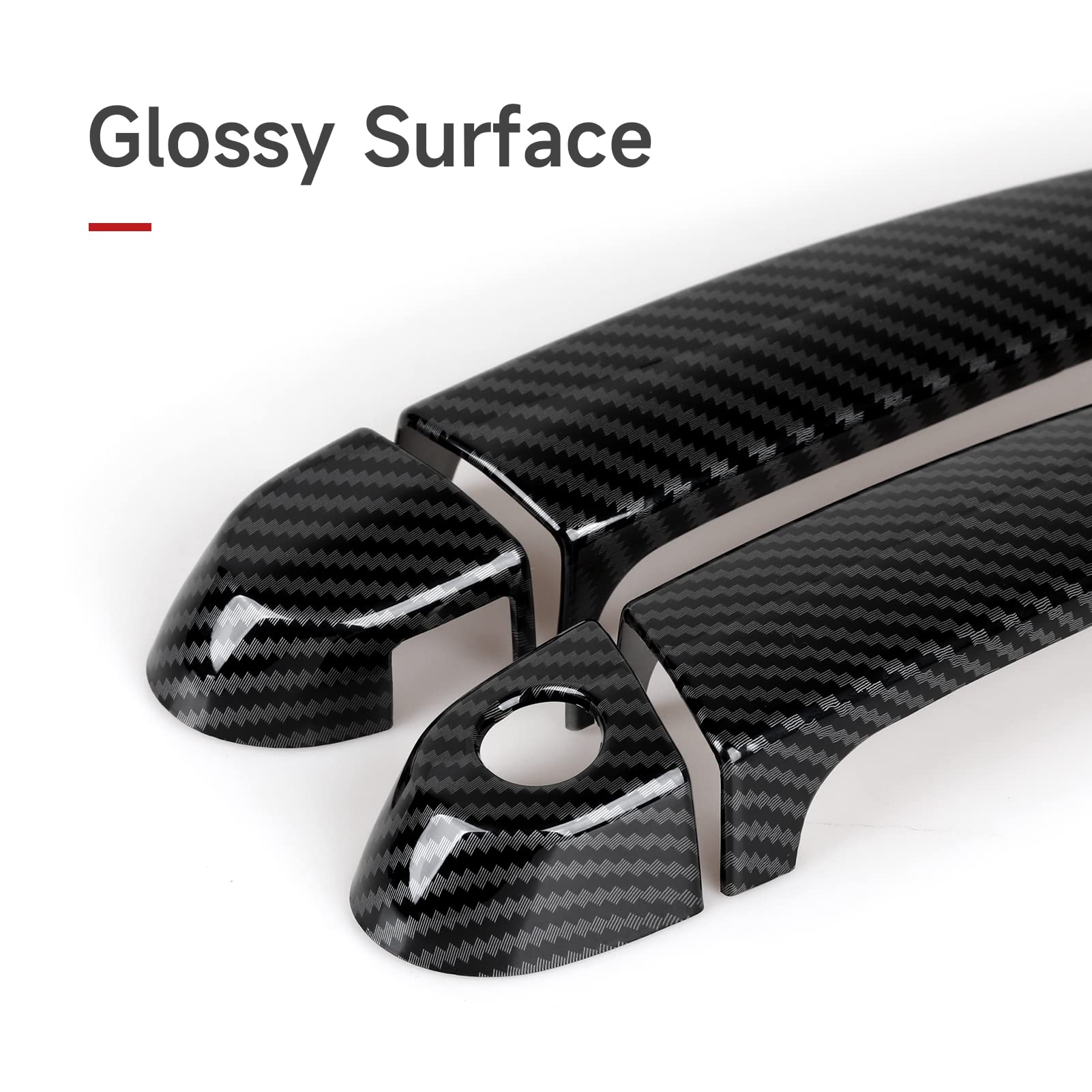 Hengyueshang 4Pcs Car Door Handles Cover Sticker Carbon Style Abs Decal Trim Exterior Accessories Fit For Bmw E90 E92 E93 F30 F34 3Gt F32 F33 F36 E84