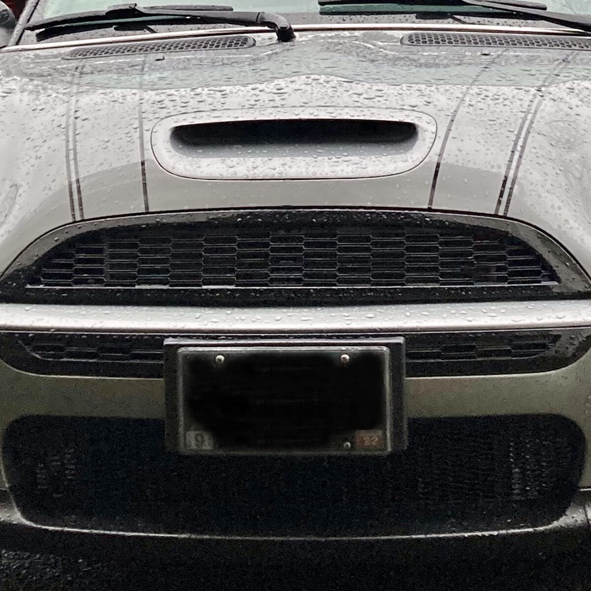 Ecotric Front Upper & Lower Grill Compatible With 2002-2006 Mini Cooper R50 R52 R53 Bumper Hood Honeycomb Mesh Grille Glossy Black 2Pcs