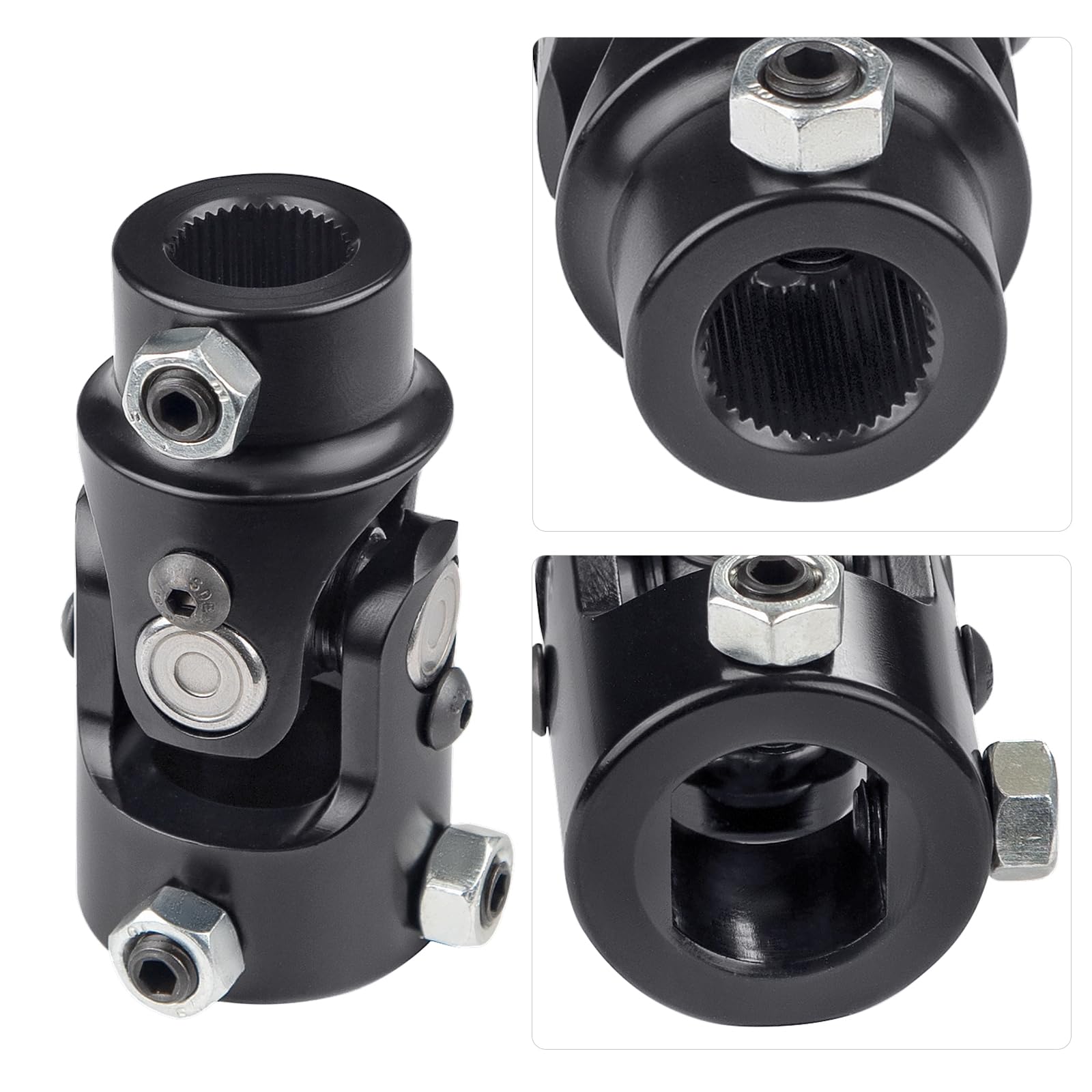 Wmphe Single Steering Shaft Universal U Joint 3/4''-36 Spline To 1'' Dd, 83Mm (3-1/4'') Working Angle 35Degree