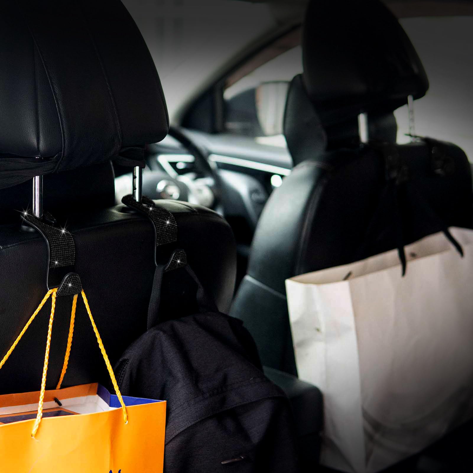 Generic Car Purse Hook Bling Car Headrest Hook For Women Girls, 4 Packs Auto Back Seat Hangers Rear Headrest Hook For Purse, Bag