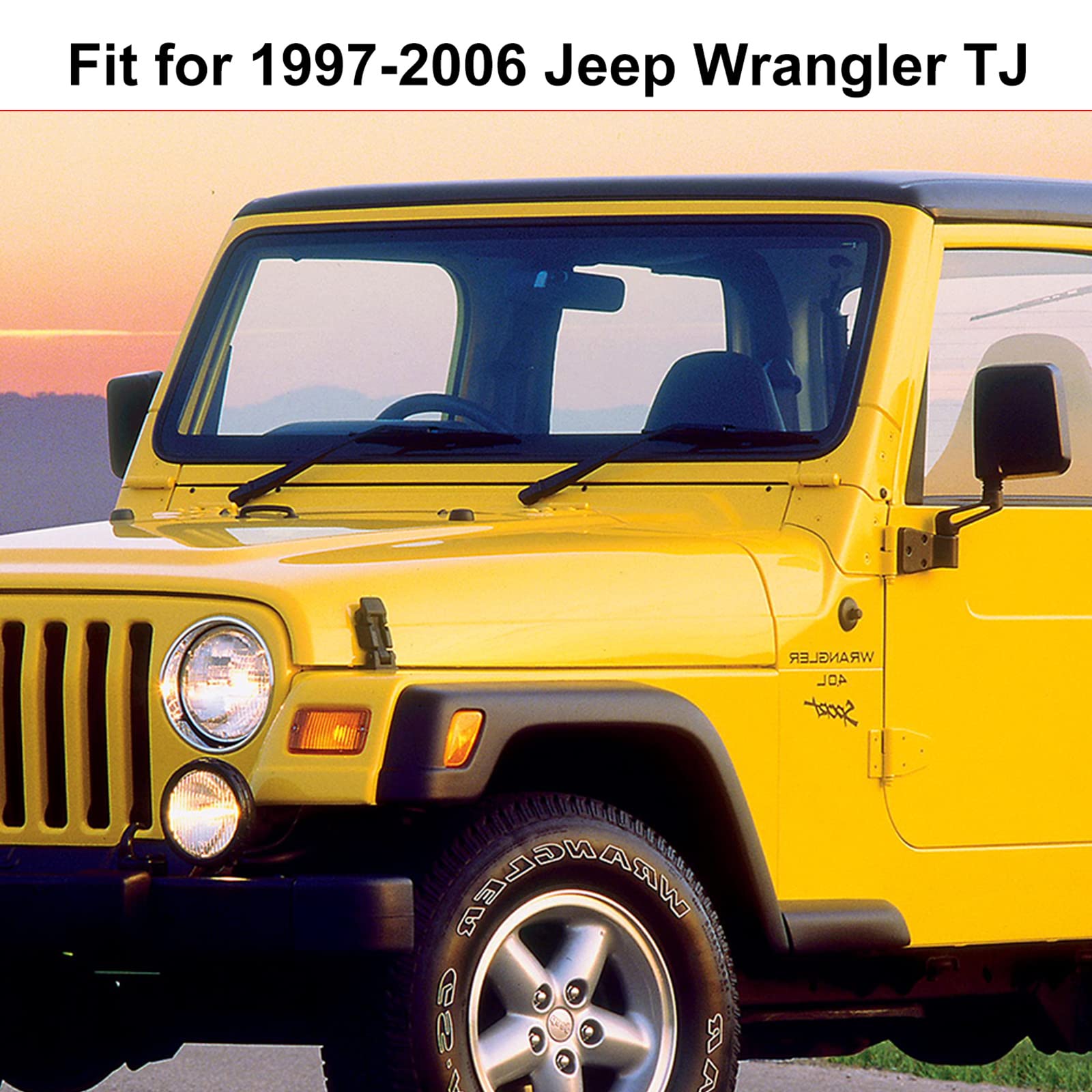Rt-Tcz Clip-On Grille Front Mesh Grille Inserts For 1997-2006 Jeep Wrangler Tj & Unlimited (Tj-Black-01)