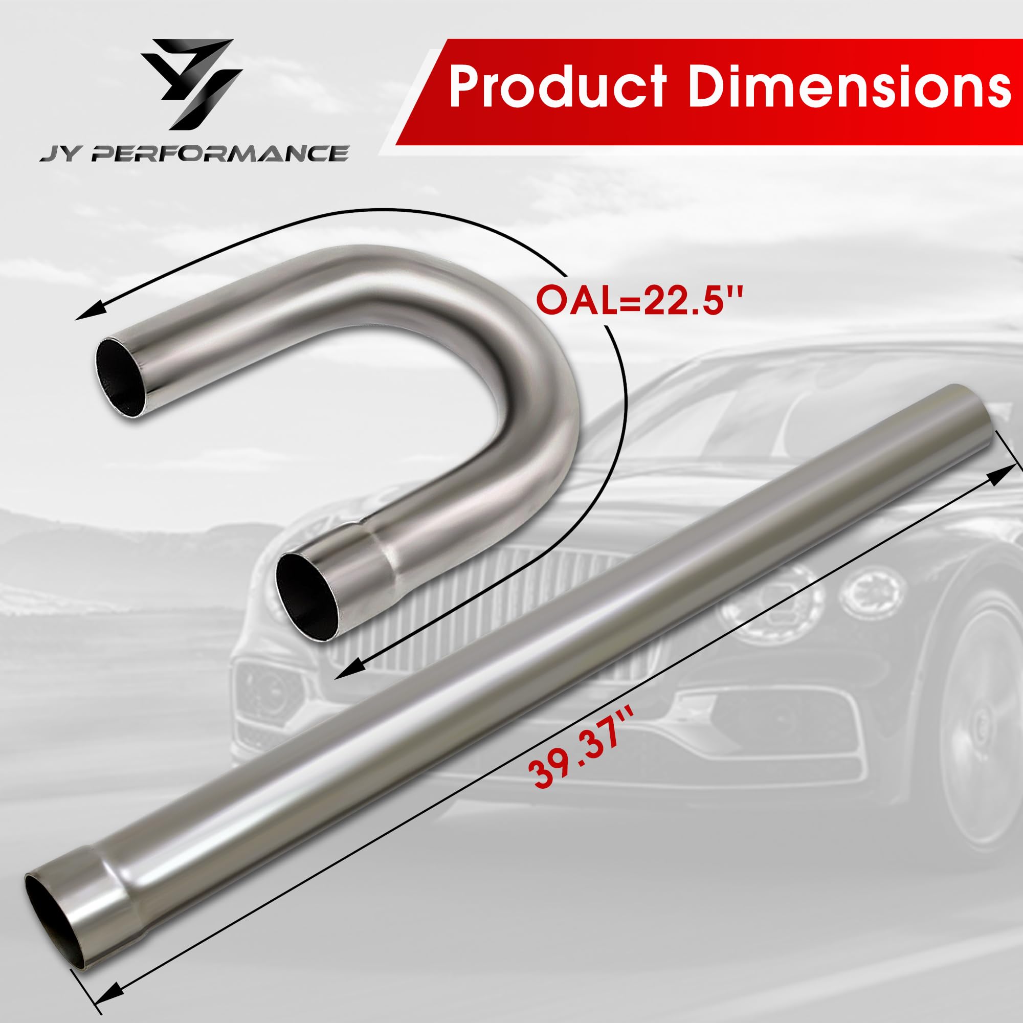 Yolando 2'' Custom Exhaust Kit Universal Mild Steel 16 Gauge Tubing Mandrel Bend Pipe Straight & U-Bend - 16Pcs