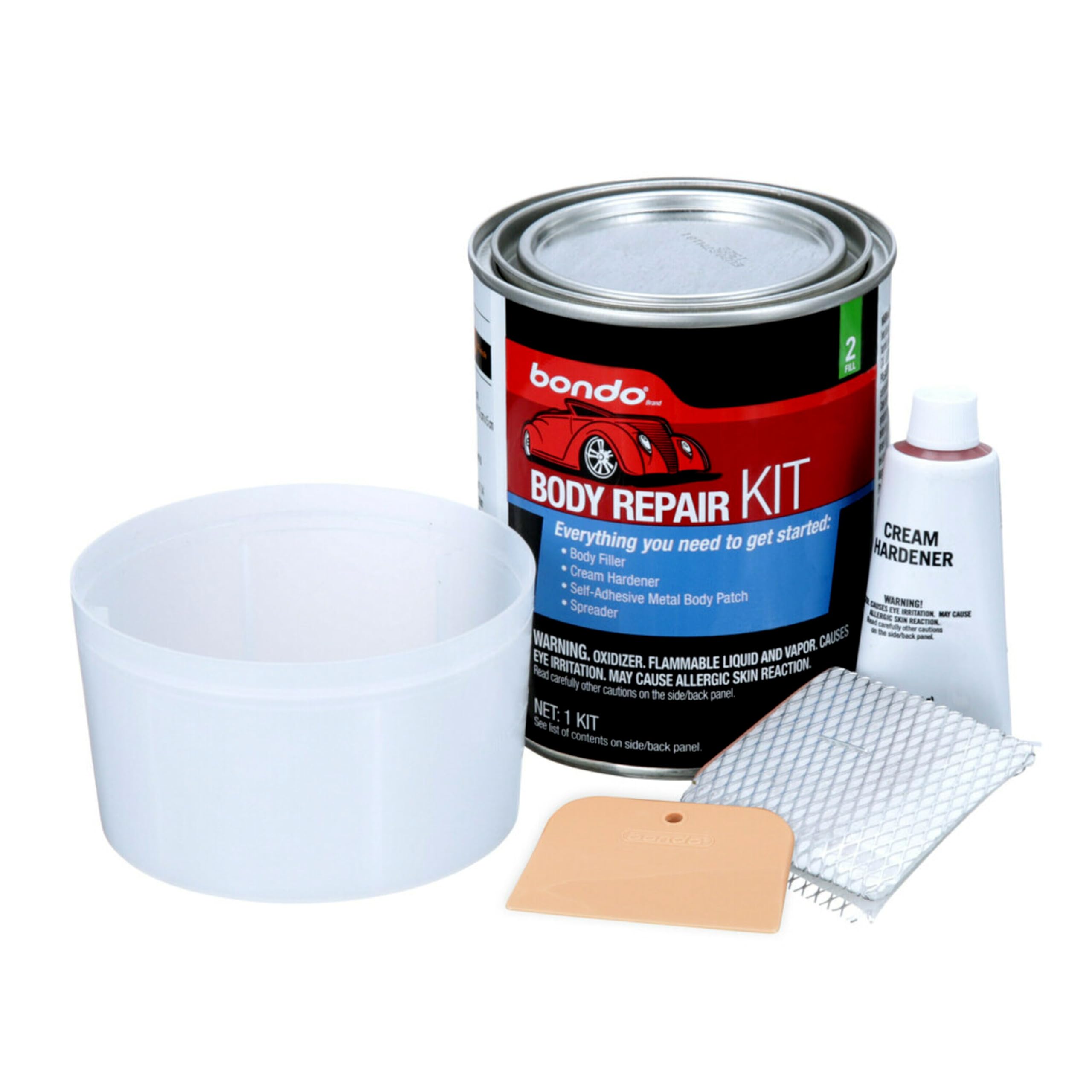 Bondo Body Repair Kit, Original Formula For Fast, Easy Repair & Restoration Of Your Vehicle, 00310, Filler 12.6 Oz And Hardener: