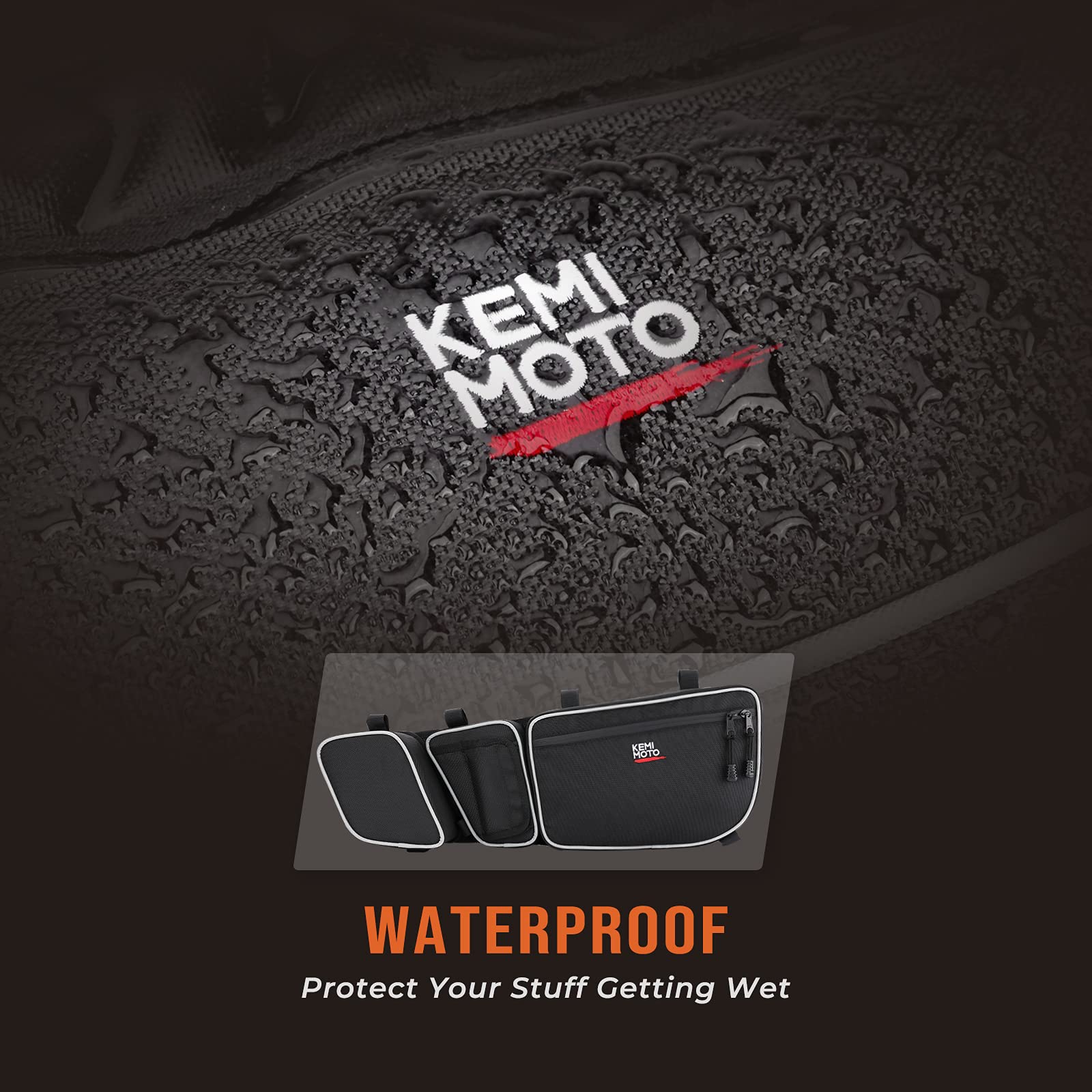 Kemimoto X3 Front Door Bags Compatible with Can am Maverick X3 MAX Turbo R X DS Turbo X RS Turbo R 2017 2018 2019 2020 2021 2022 UTV UpperDoor Storage Bags with Removable Knee Pad and Cup Holder