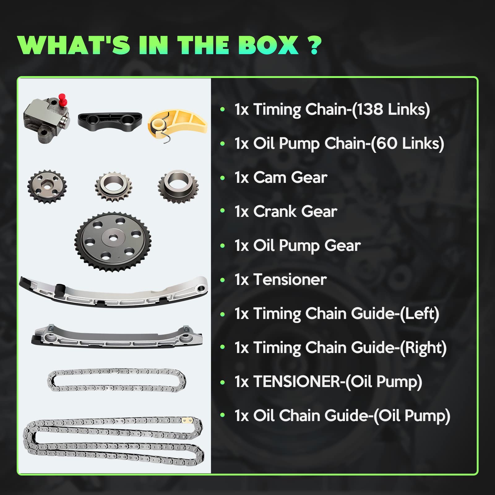 Scitoo L3K9-11-316 L3K9-14-143 Engine Timing Chain Kit Sets Replaces For Mazda 36Cx-7 2.3L 2.5L