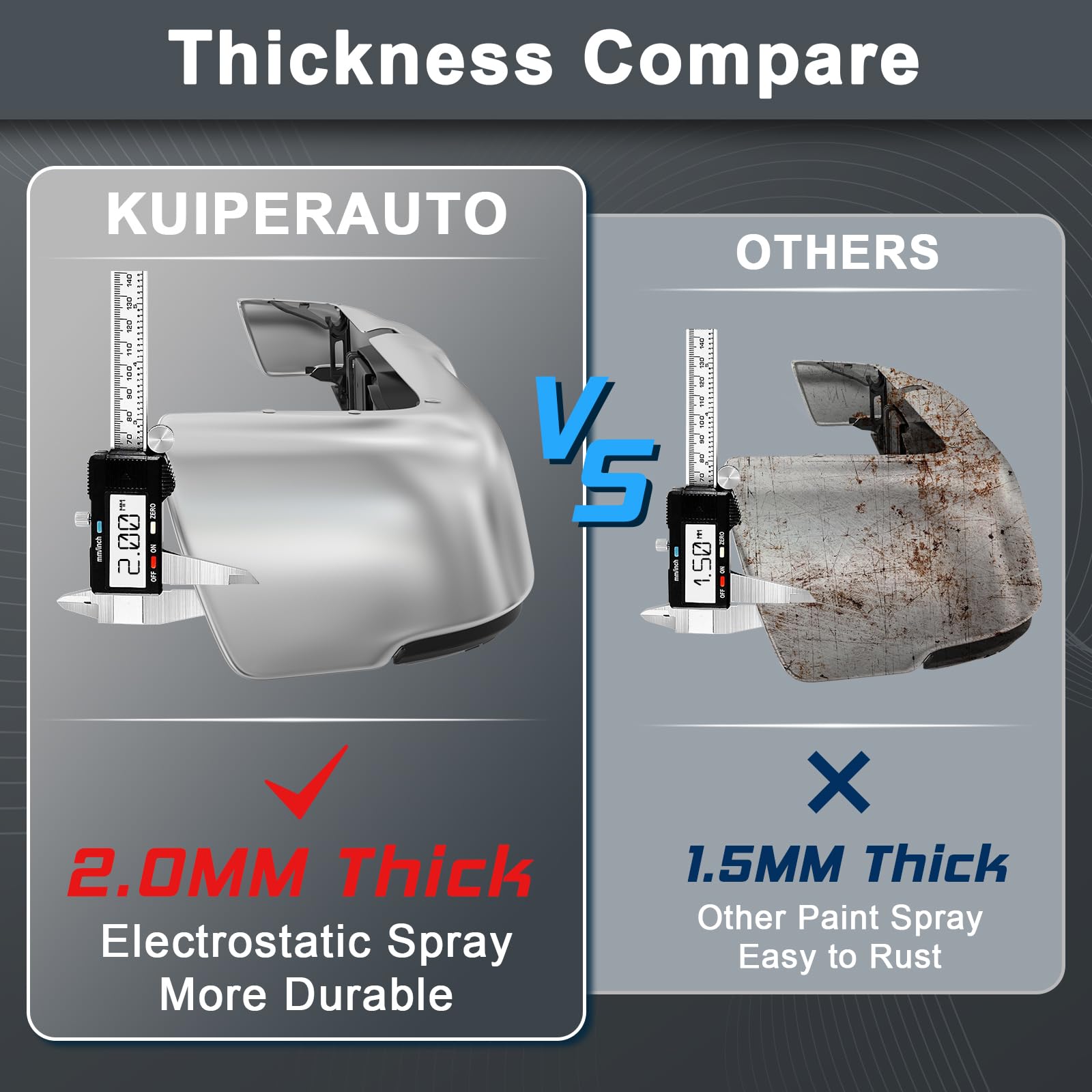 KUIPERAUTO Chrome Rear Step Bumper Assembly Compatible for 2007-2013 Chevy Silverado/GMC Sierra 1500 Pickup GM1103147 WITHOUT Pa