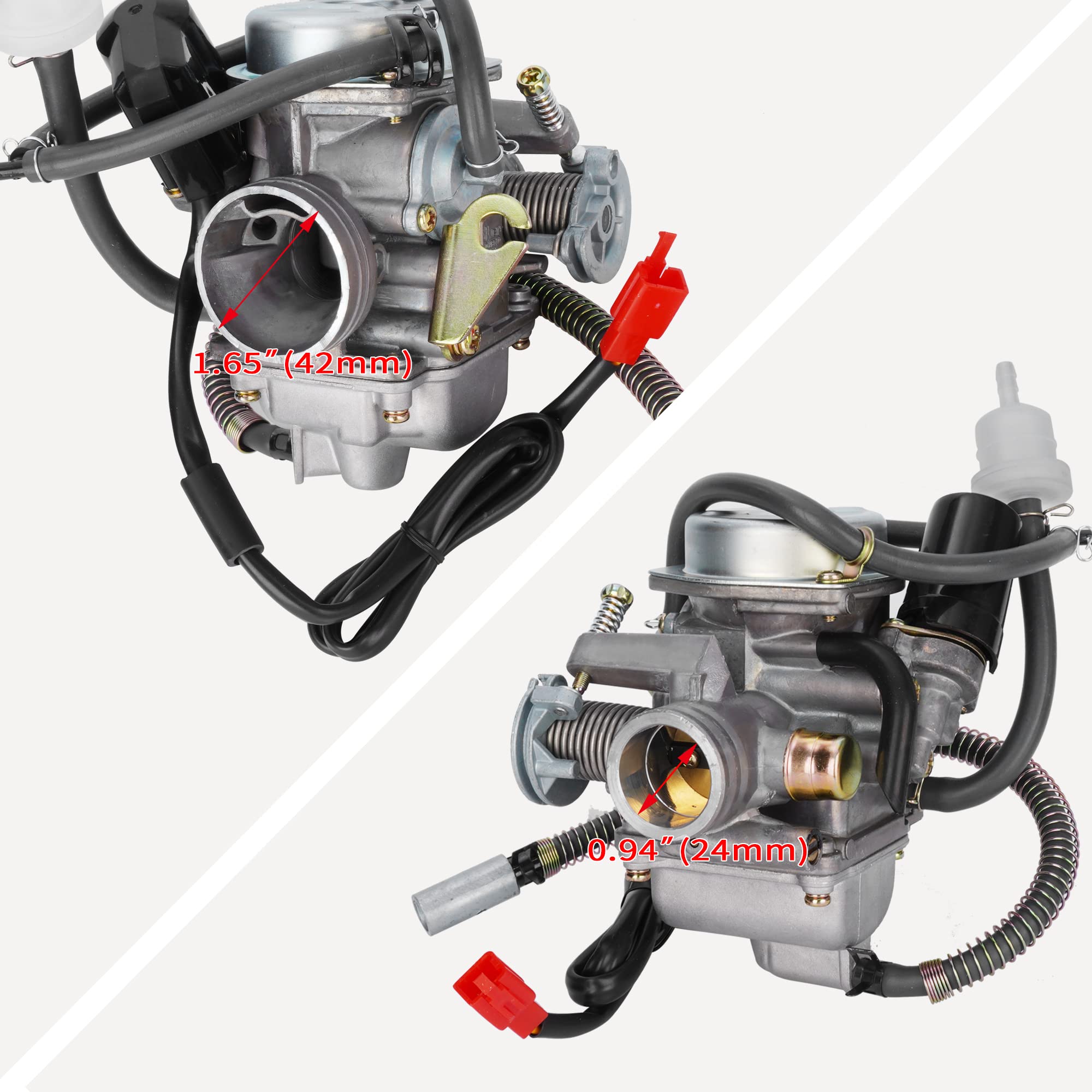 Gy6 Carburetor 24Mm Carb With Drain Line For 4-Stroke Gy6 200Cc Atv Go Karts Scooter Mopeds