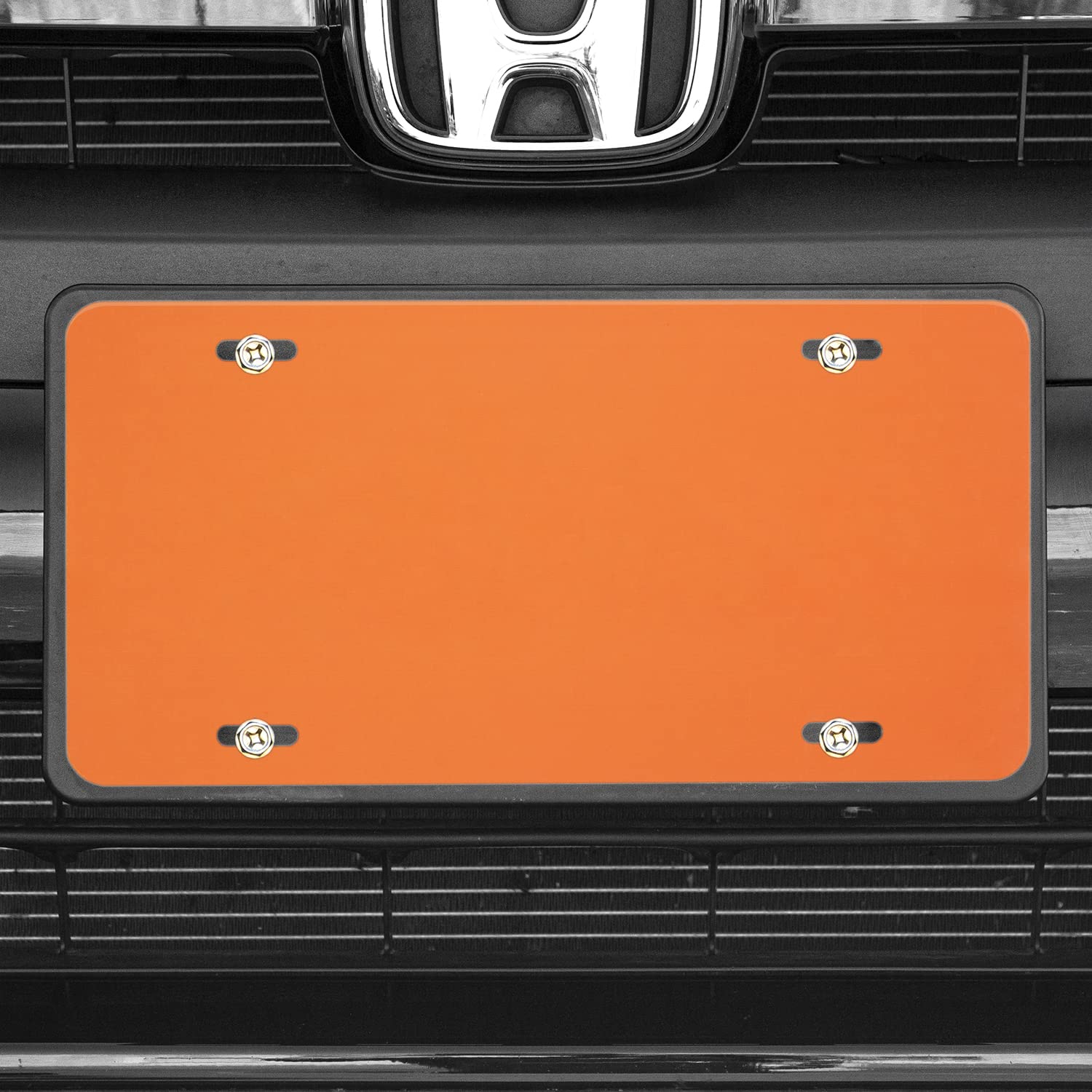 Custom License Plate For Front Of Car - Personalized Car Tags - 6” X 12” Universal Fit (Orange)