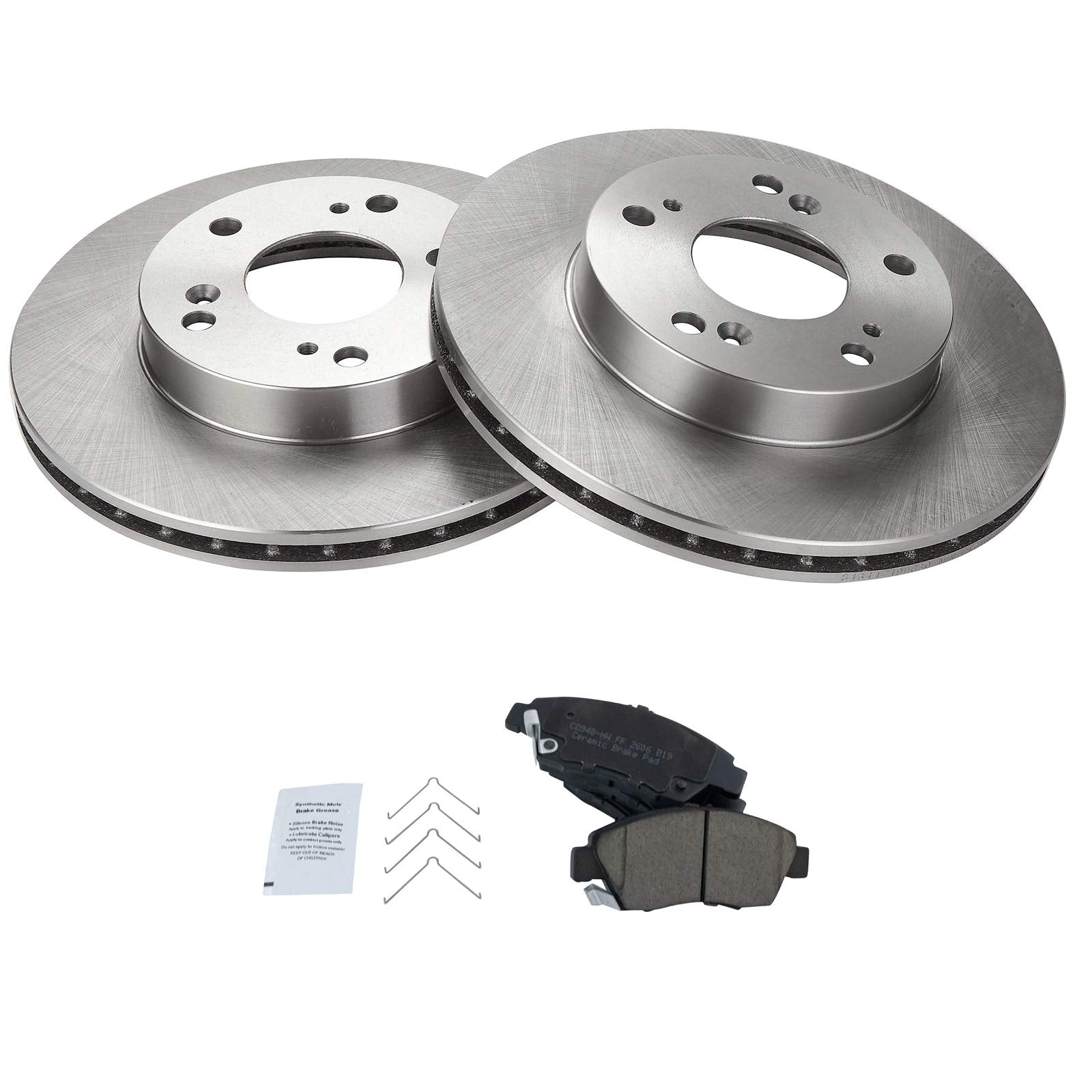 Trq Front Brake Pad & Rotor Kit Brake Pads Brake Rotor Ceramic Compatible With 2002-2006 Acura Rsx 2006-2011 Honda Civic 2011-20