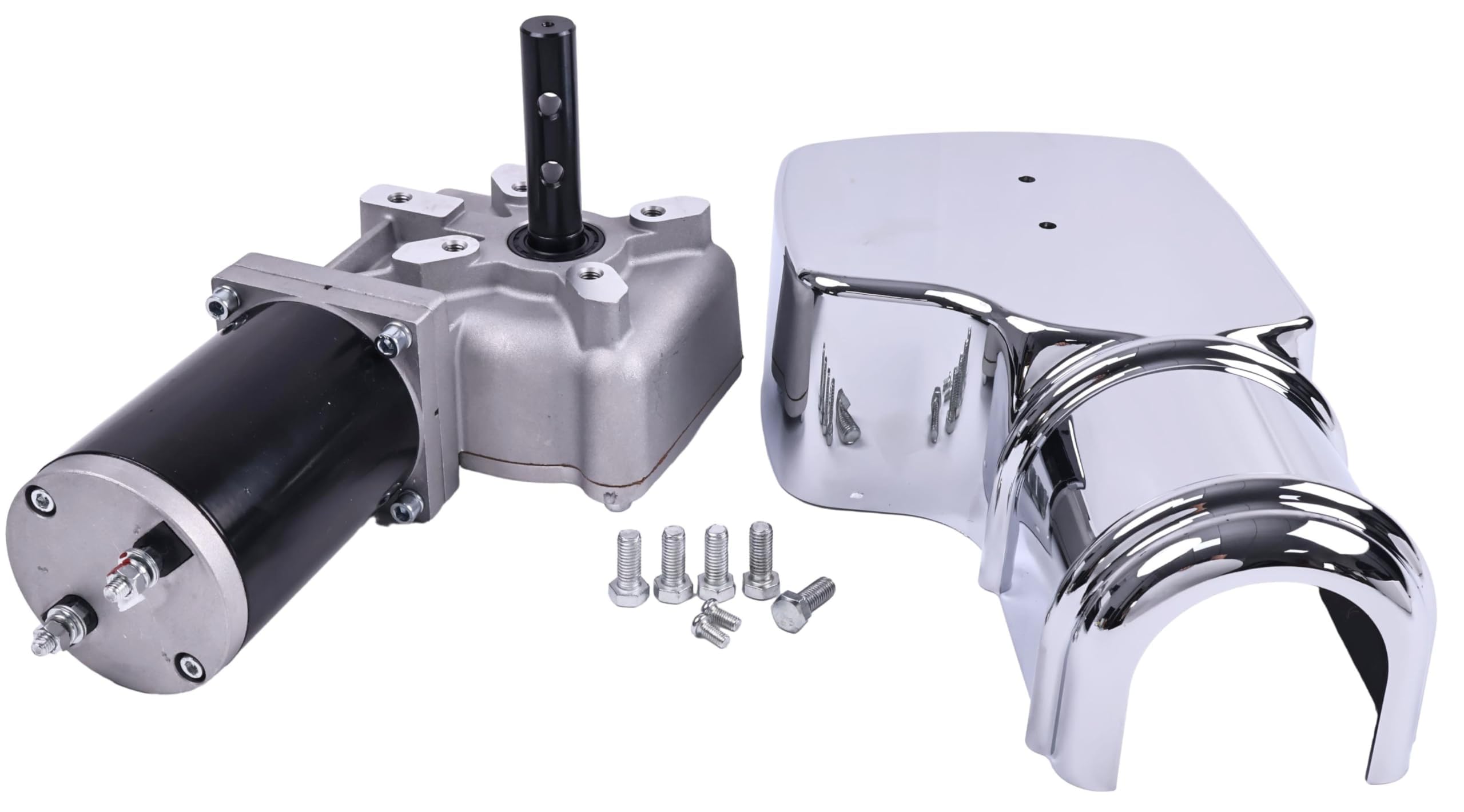 JZGRDN New 60:1 Dump Truck Roll Tarp Motor with Chrome Cover 12V 600 W 33Amps 76 RPM