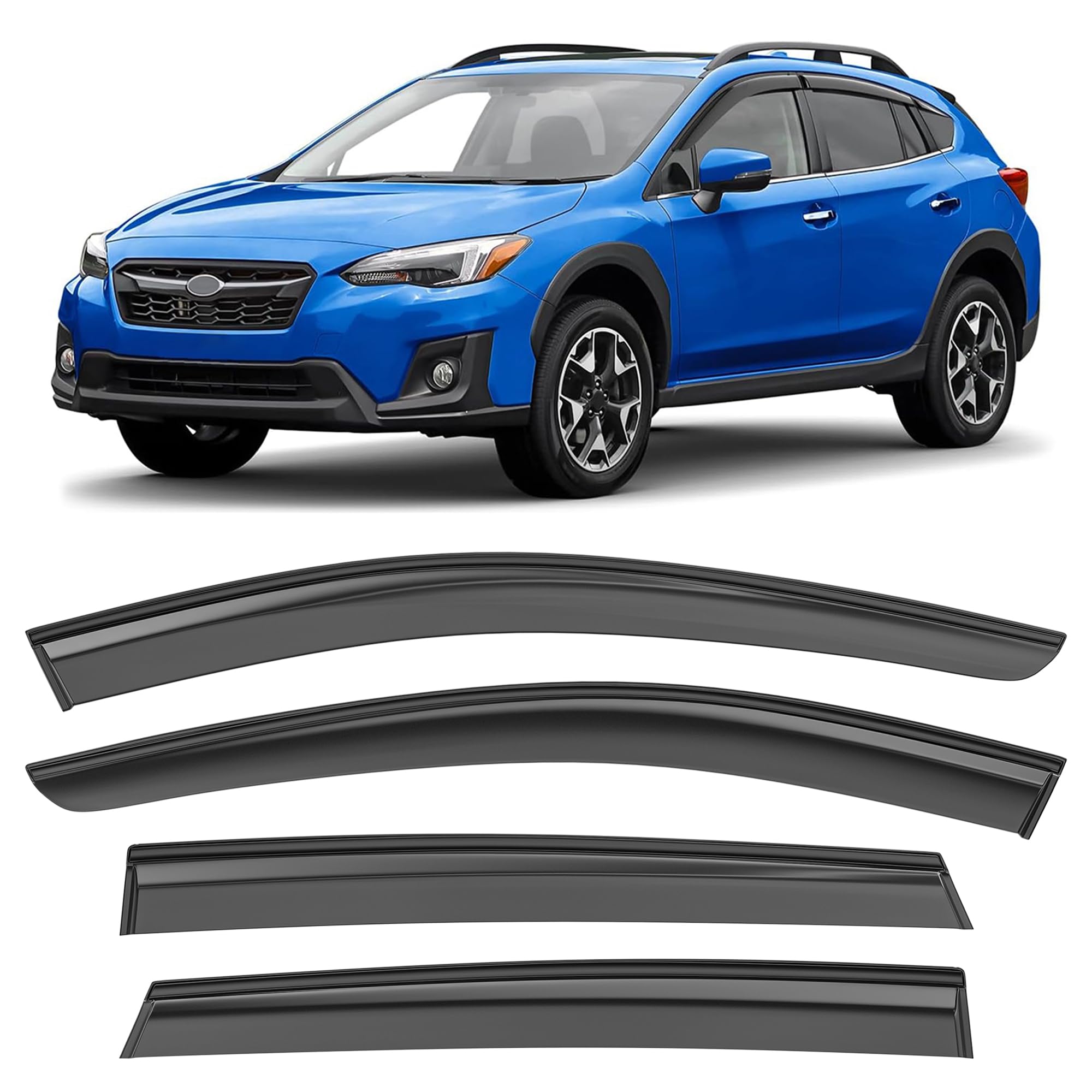 Hope You Ready Shatterproof Tape-On Window Rain Guards Fit For 2024 2025 Subaru Crosstrek, Extra Durable Window Deflectors, Vent