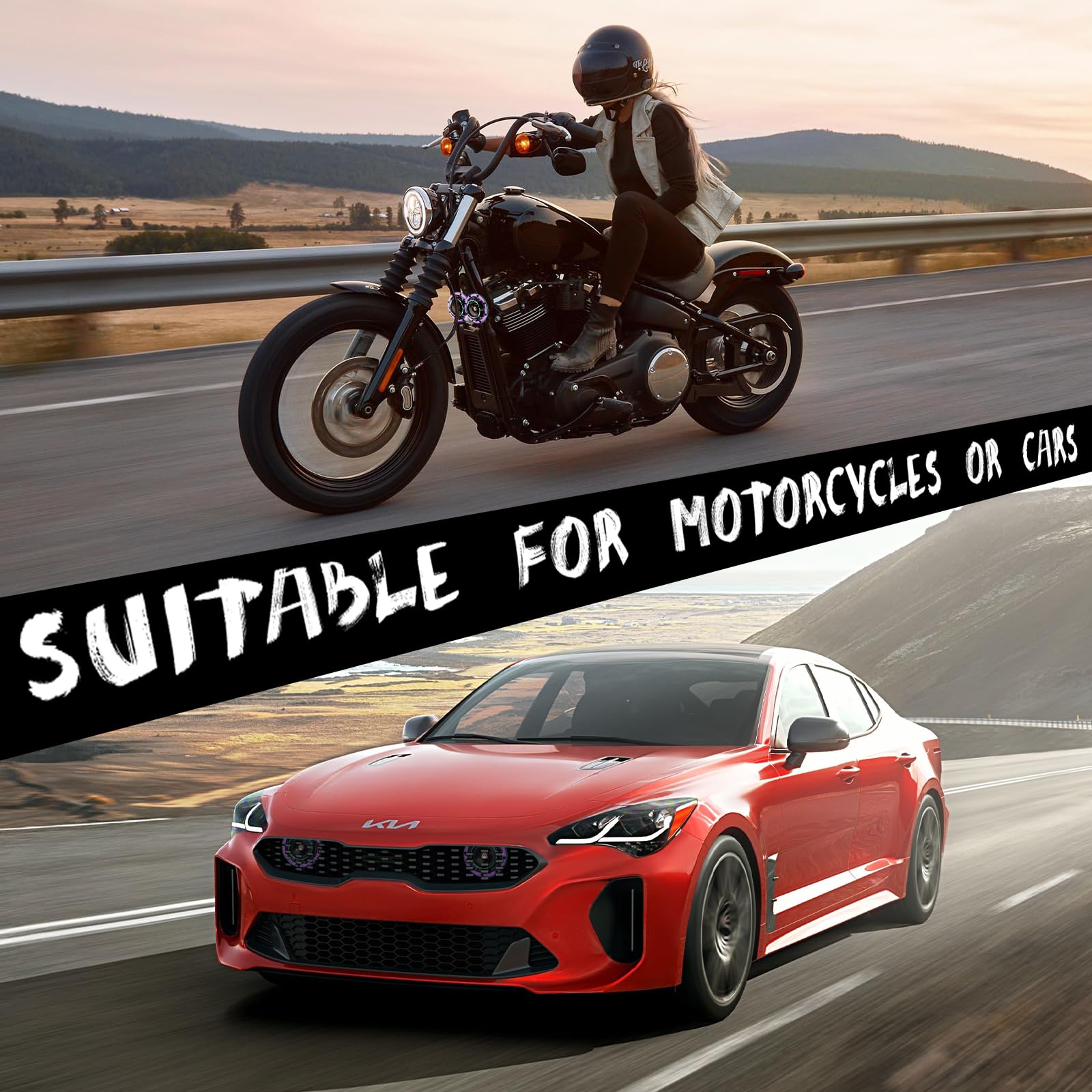 Farbin Car Horns 12V Super Loud Horn Supertone Car Horn High Tone/Low Tone Metal Truck Horn Train Horn Twin Horn Kit With Protec