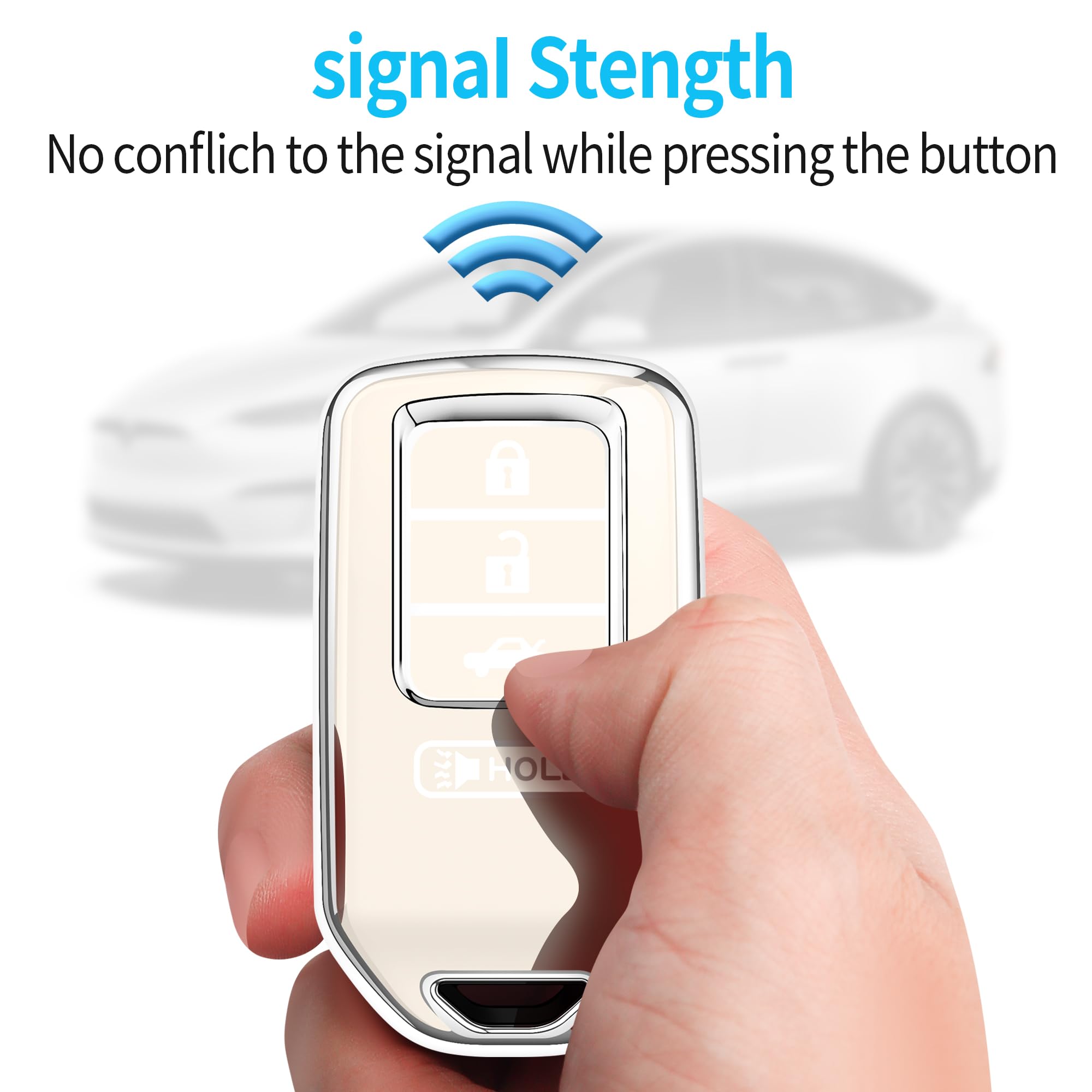 Tukellen for Honda Key Fob Cover, Premium Soft TPU Full Protection Key Fob Case for Honda Accord Civic CRV Pilot Ridgeline Odyss